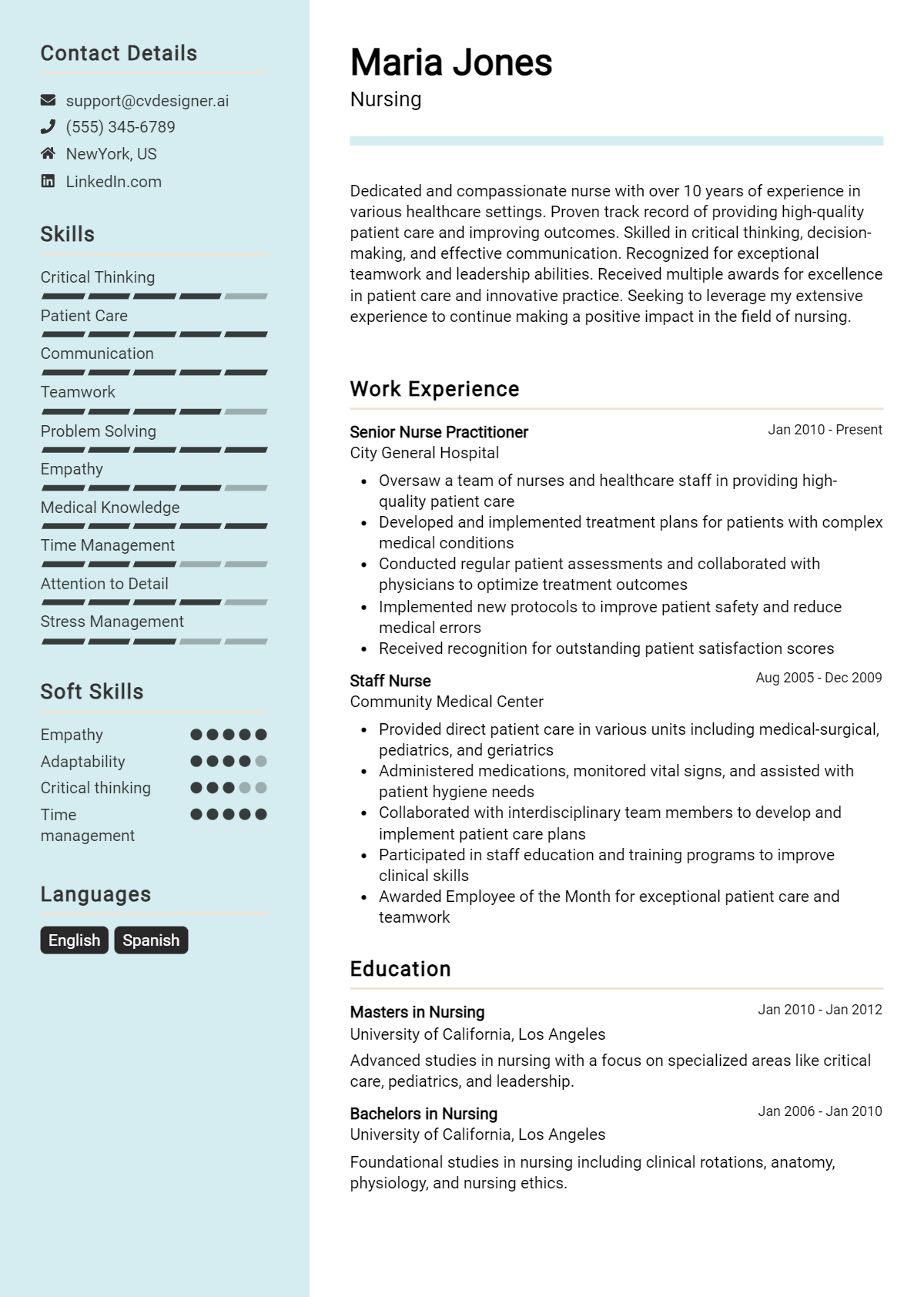 24 Nursing CV Example for 2026: Free Professional Templates Preview