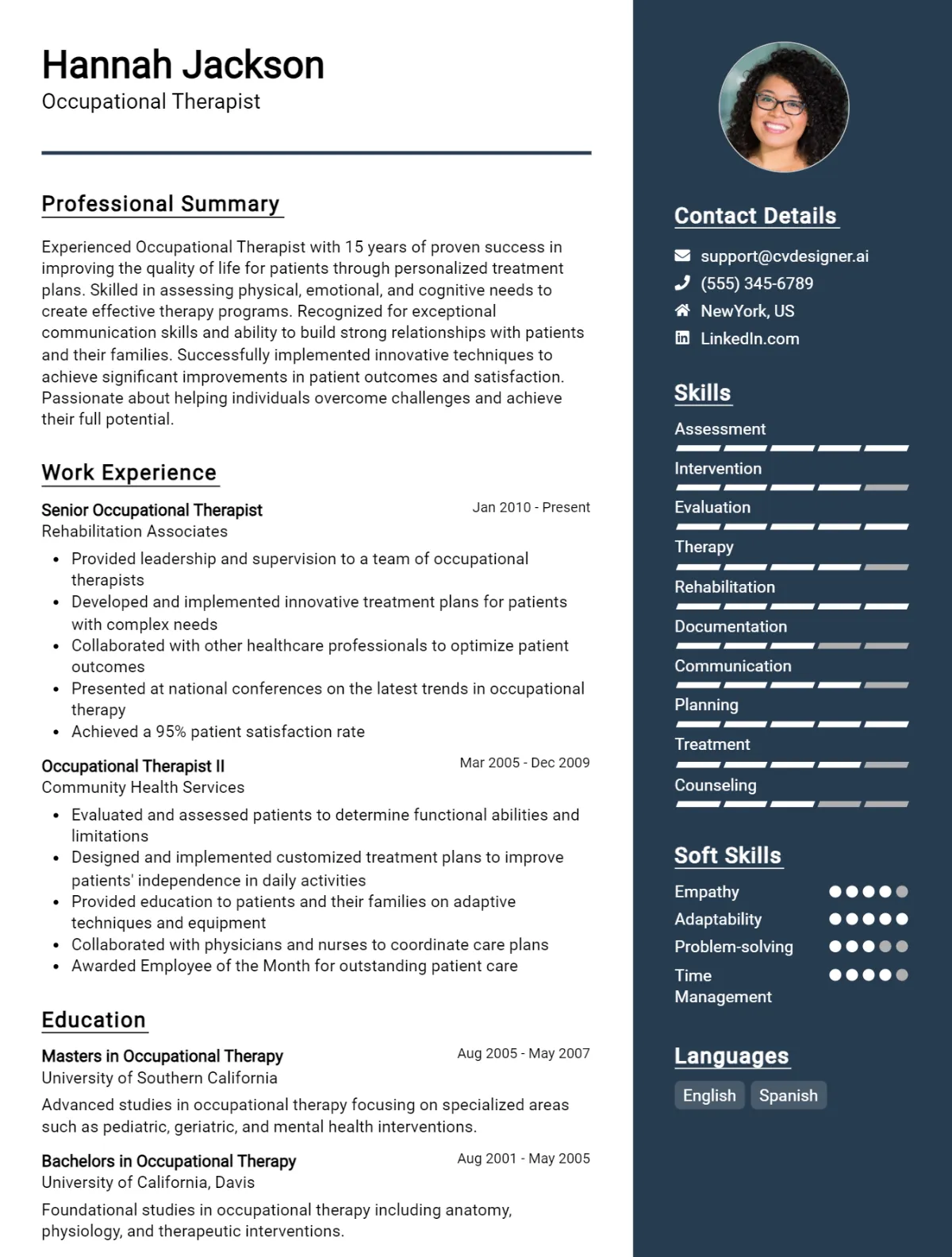 Occupational Therapist CV Example For 2026: Professional CV Templates Preview