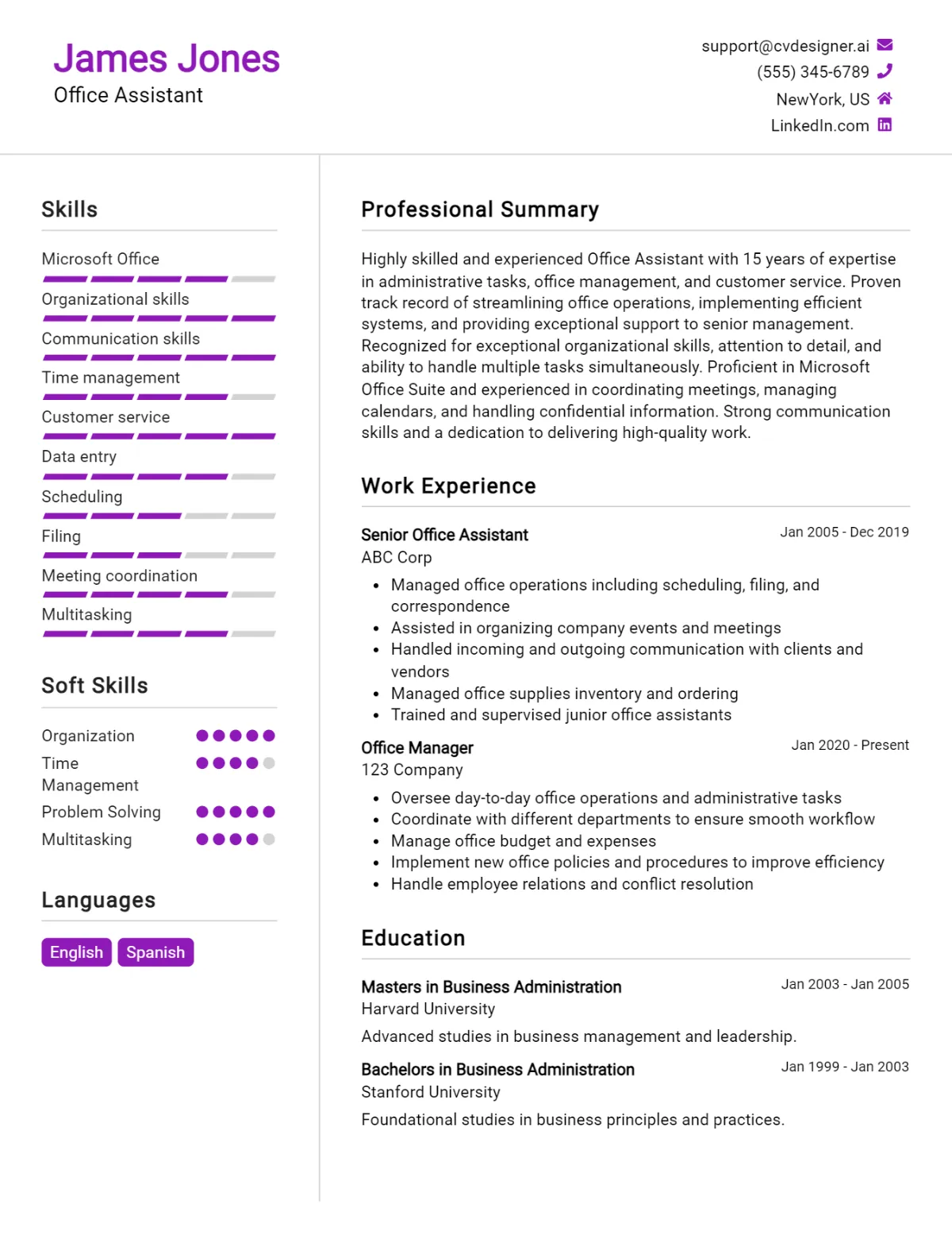 11 Office Assistant CV Examples And Templates For 2026 Preview