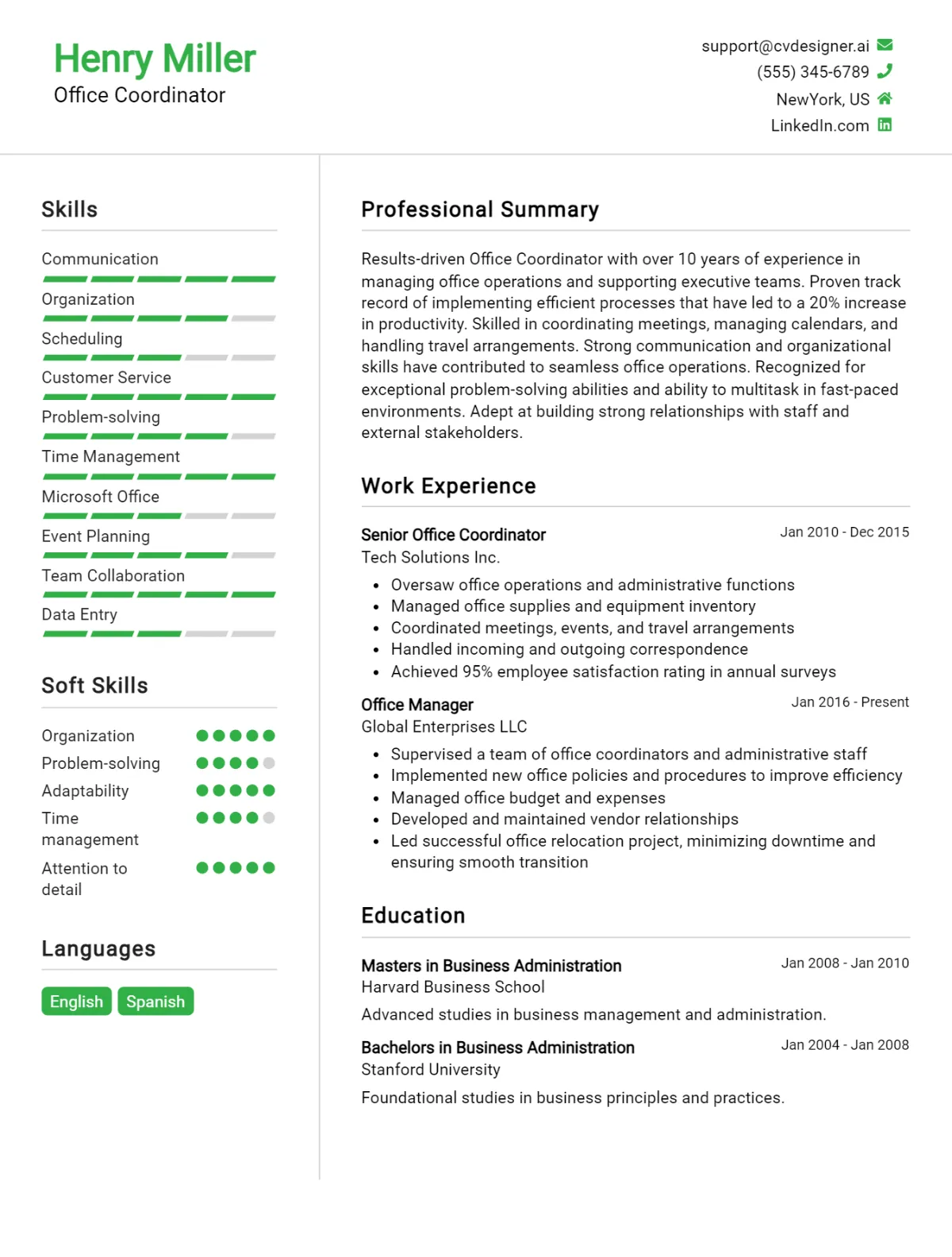 14 Office Coordinator CV Examples And Templates For 2026 Preview