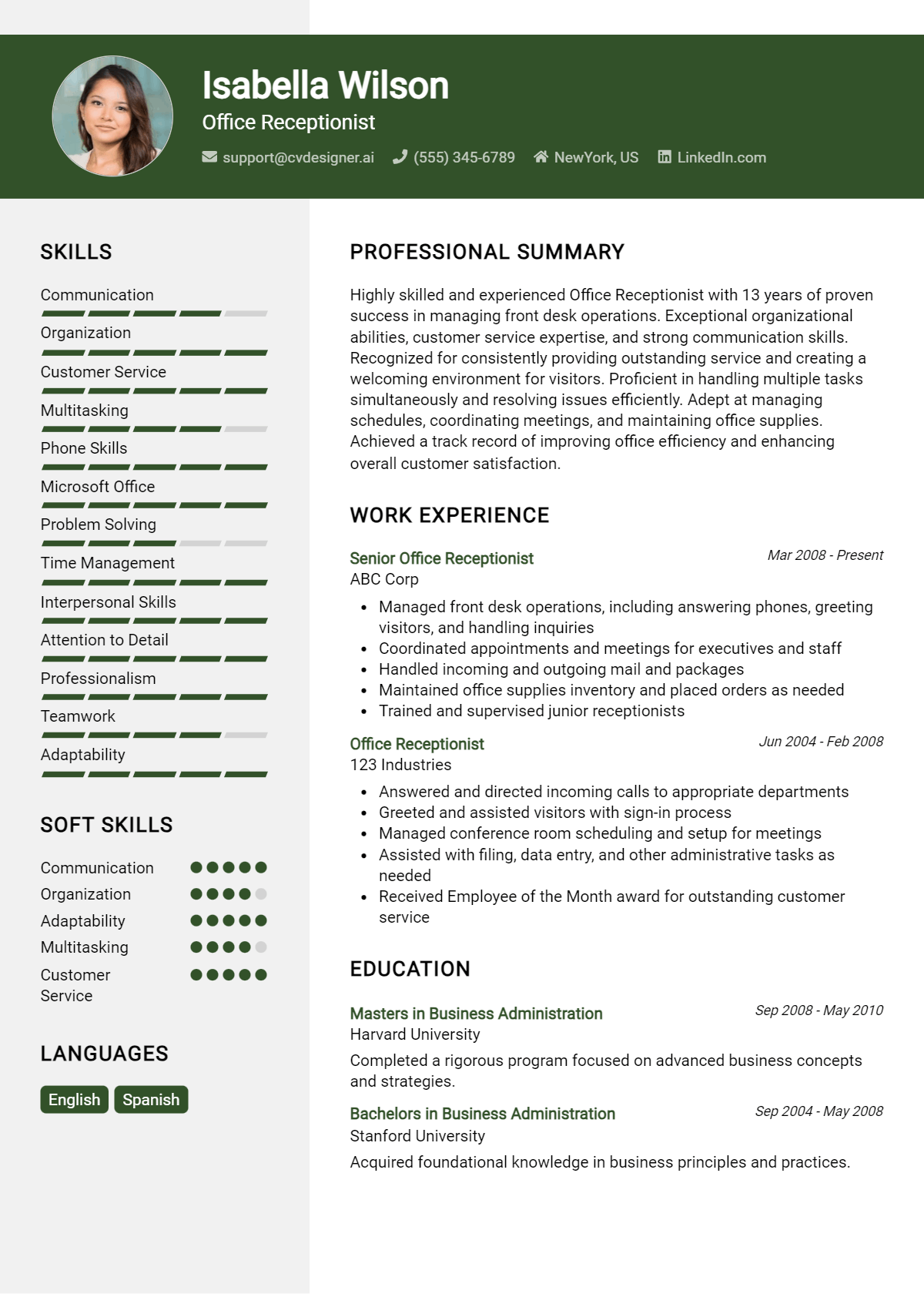 14 Office Receptionist Resume Examples for 2026: How to Craft a Winning CV Preview