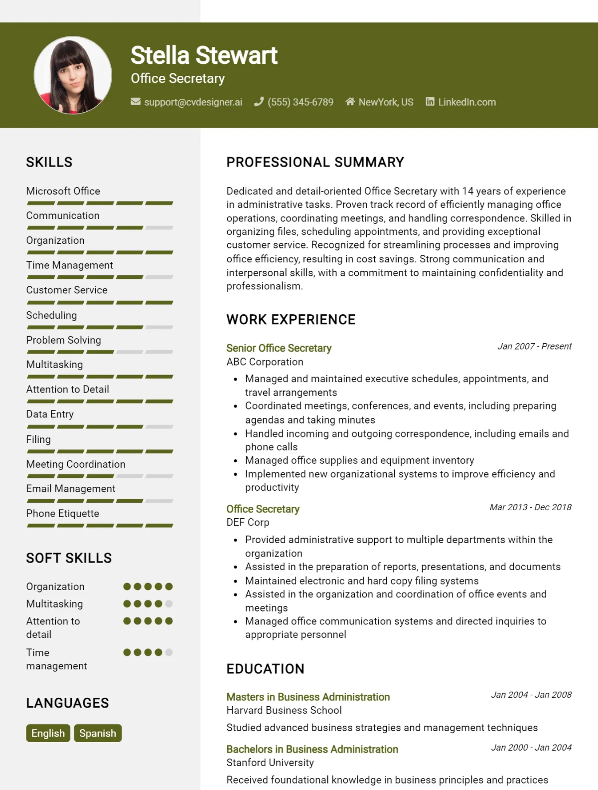 Office Secretary CV Example For 2026: Tips & Templates Preview