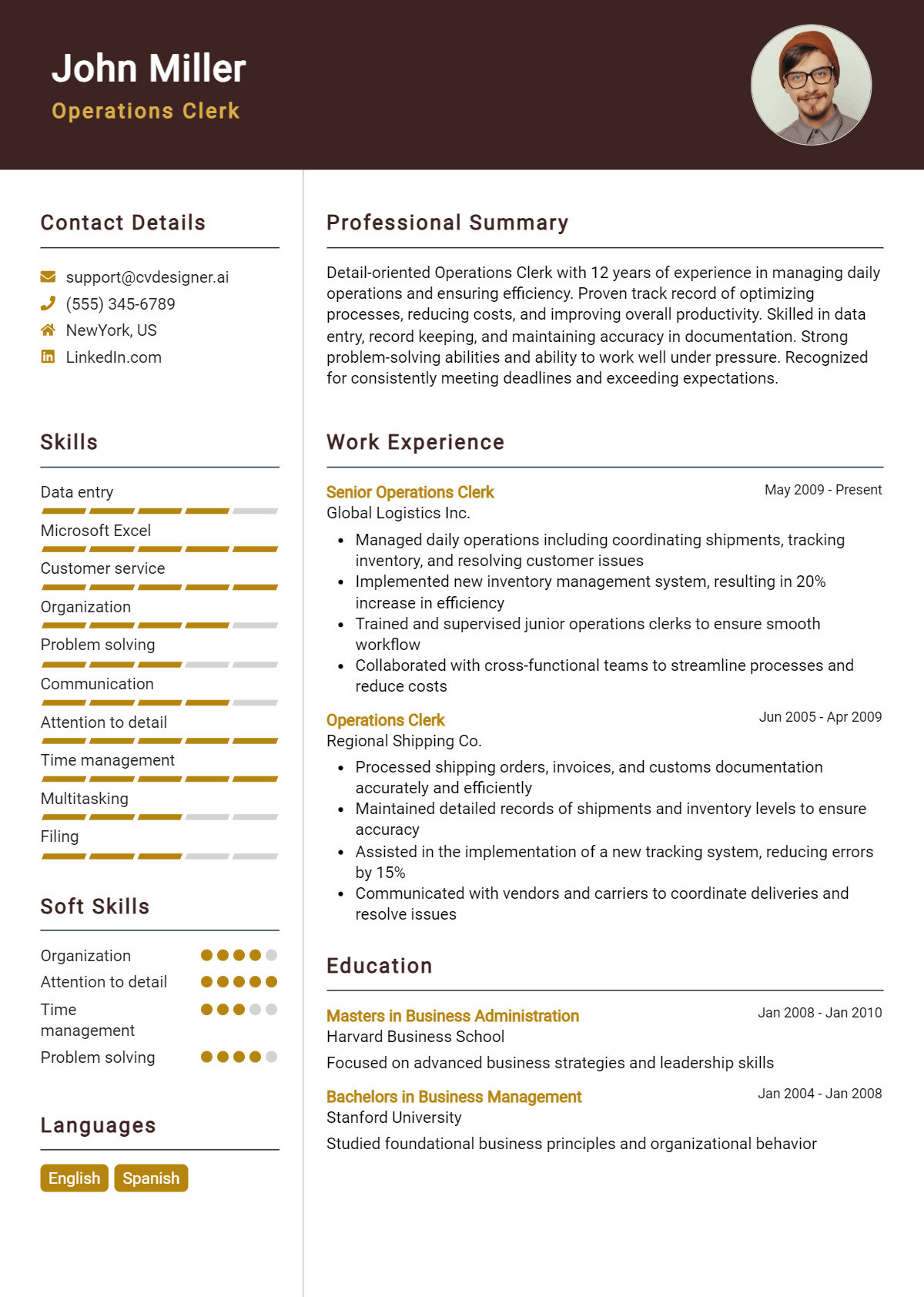 16 Operations Clerk Resume Examples for 2026: Best Tips & Templates Preview