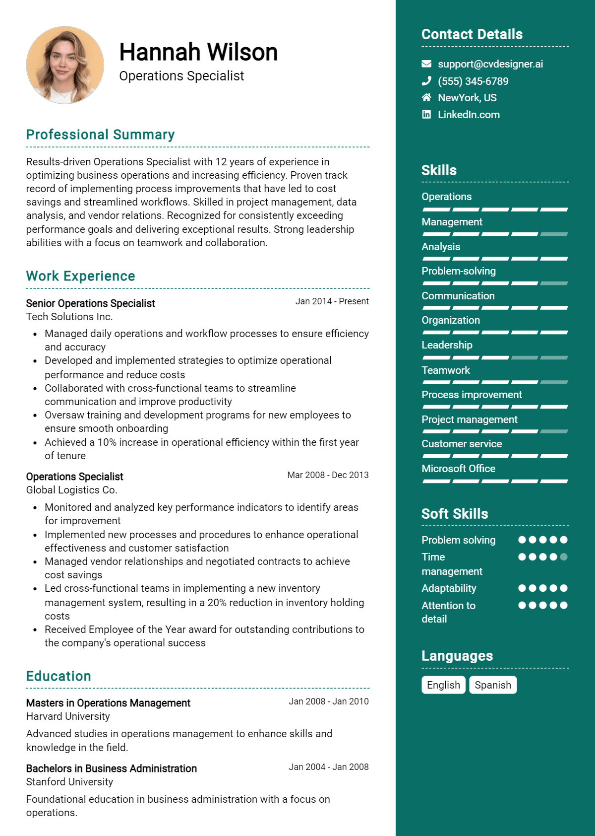 16 Operations Specialist Resume Examples for 2026: Samples & Best Practices Preview