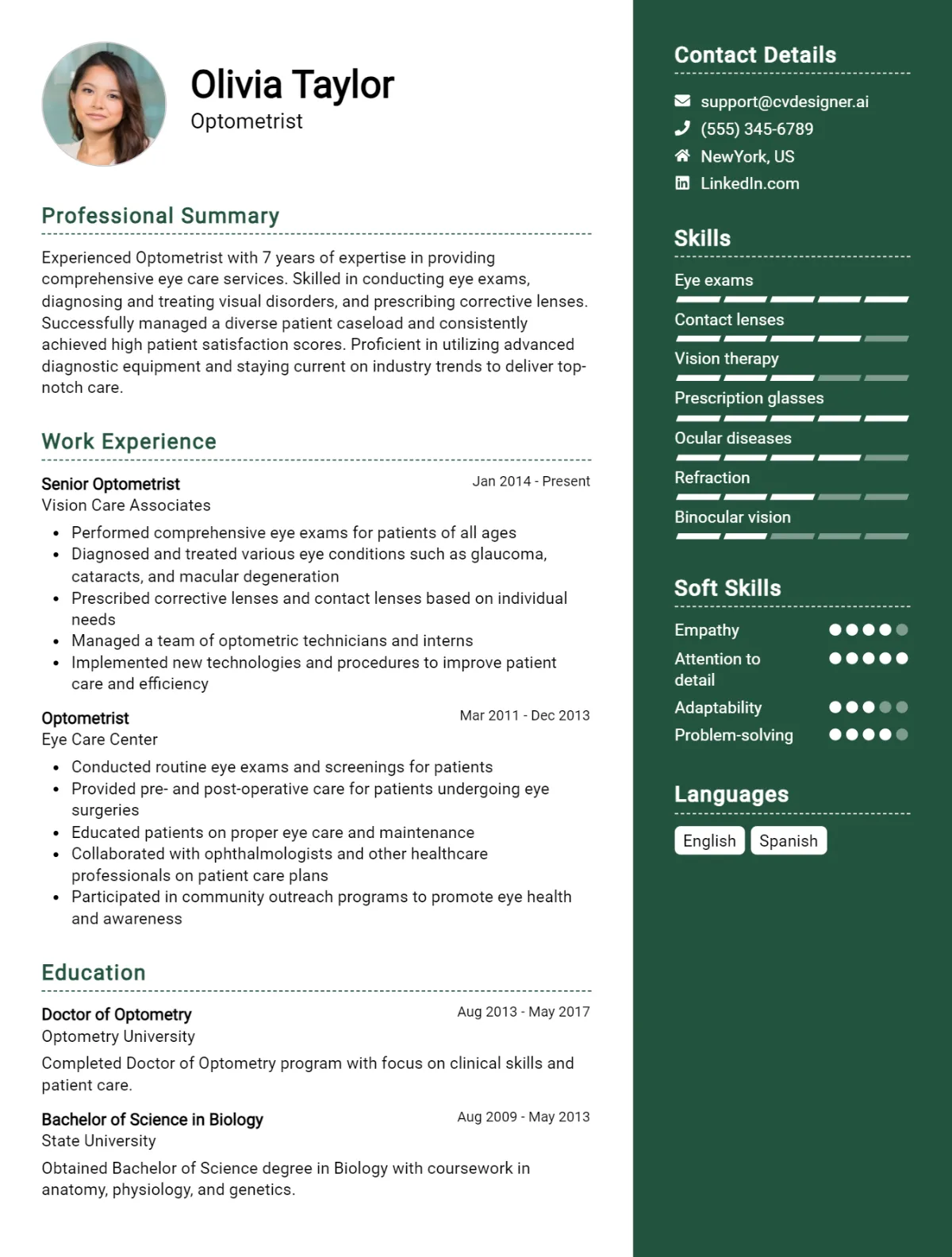 Optometrist CV Example For 2026: Effective CV Writing Tips Preview
