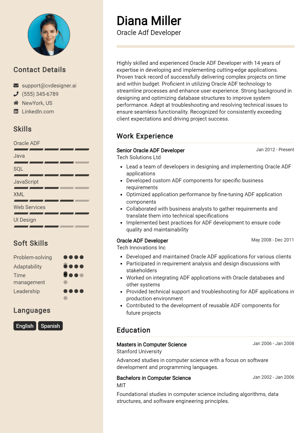 Oracle Adf Developer Resume Example for 2026: Tips to Stand Out Preview