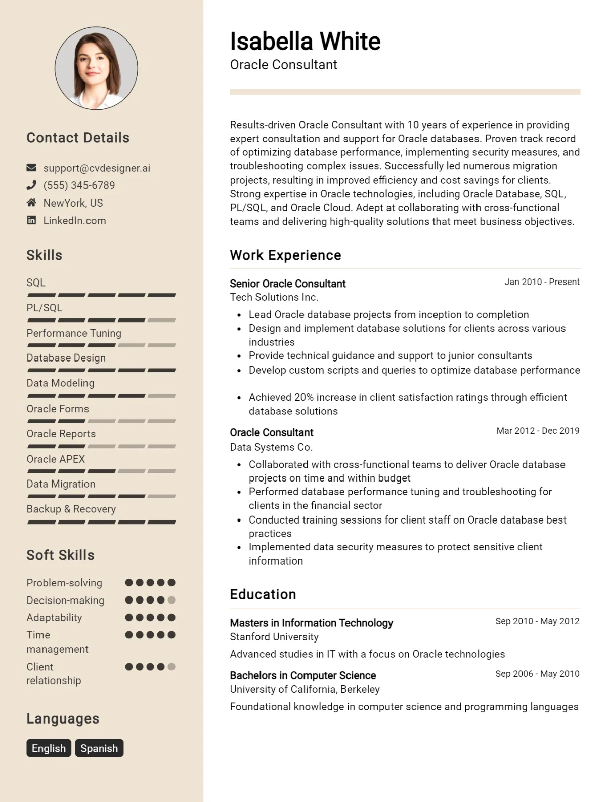 Oracle Consultant CV Example For 2026: Effective CV Writing Tips Preview