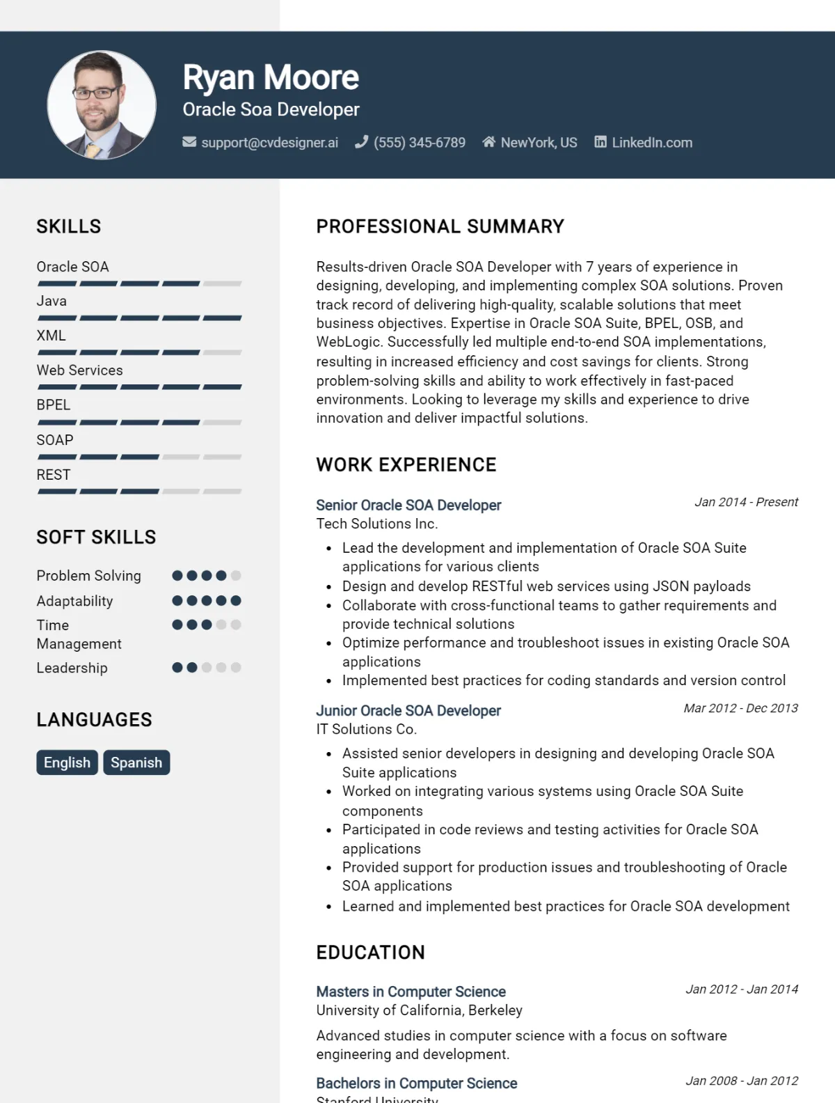 Oracle SOA Developer CV Example For 2026: Strategies & Templates Preview