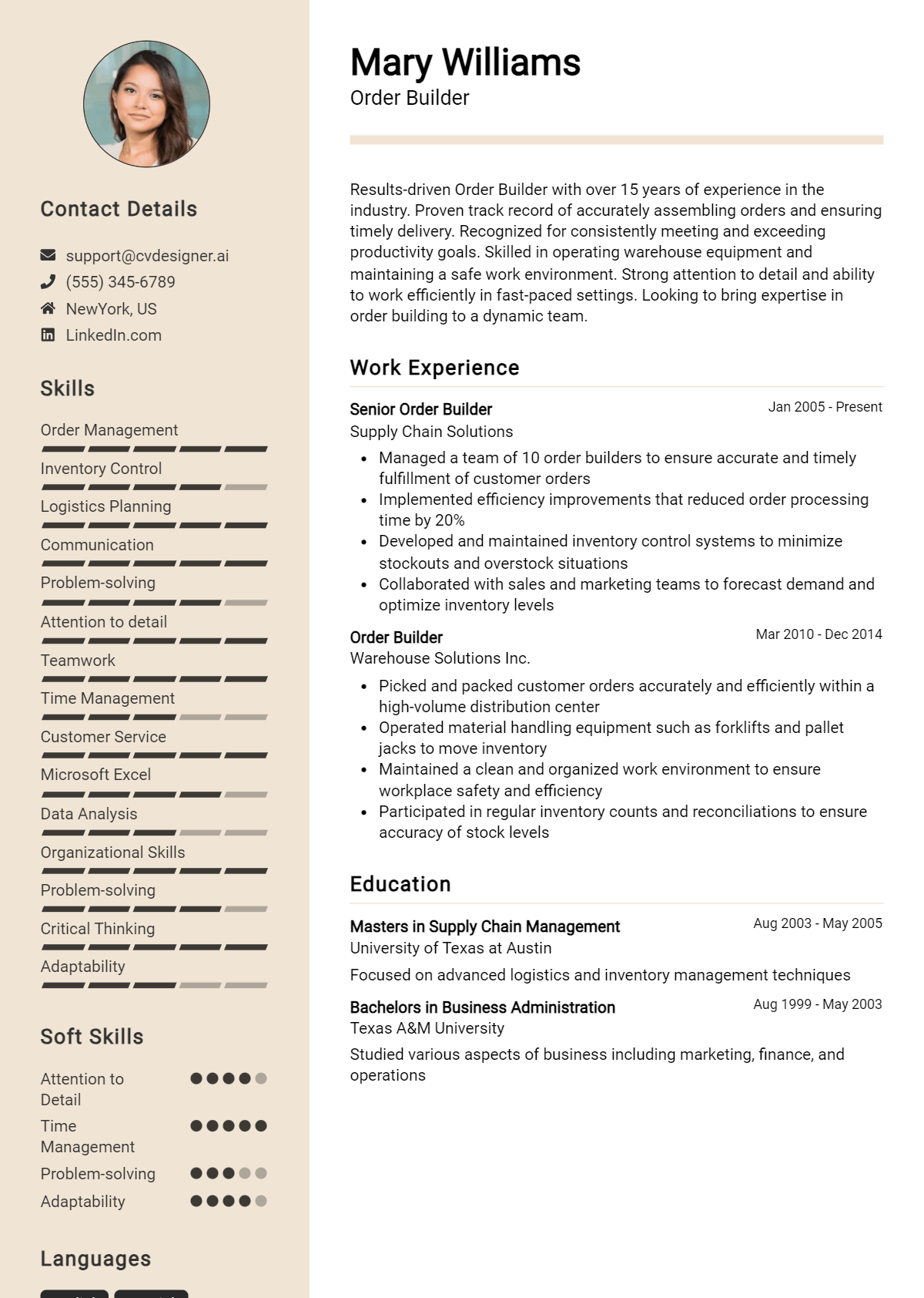 Order Builder Resume Example for 2026: Tips to Stand Out Preview