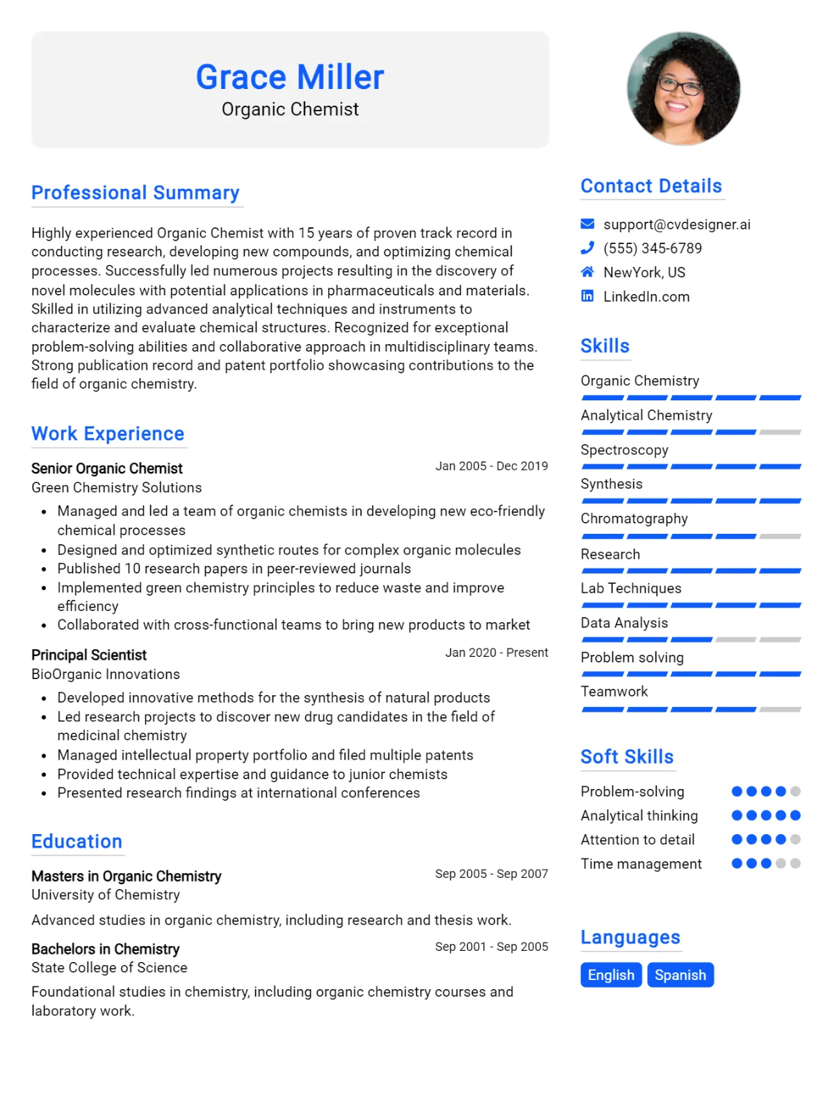 Organic Chemist CV Example For 2026: Best Tips & Templates Preview