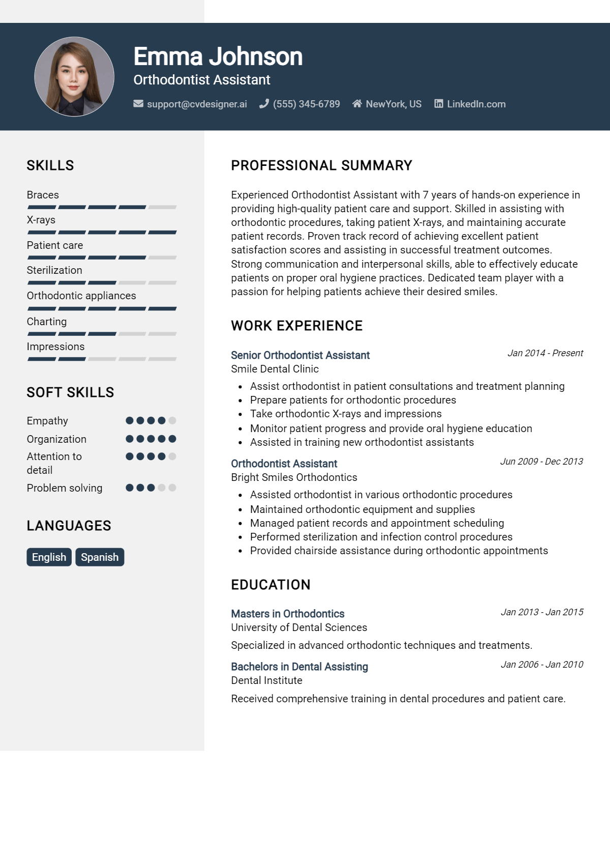 Orthodontist Assistant Resume Example for 2026: Best Tips & Templates Preview