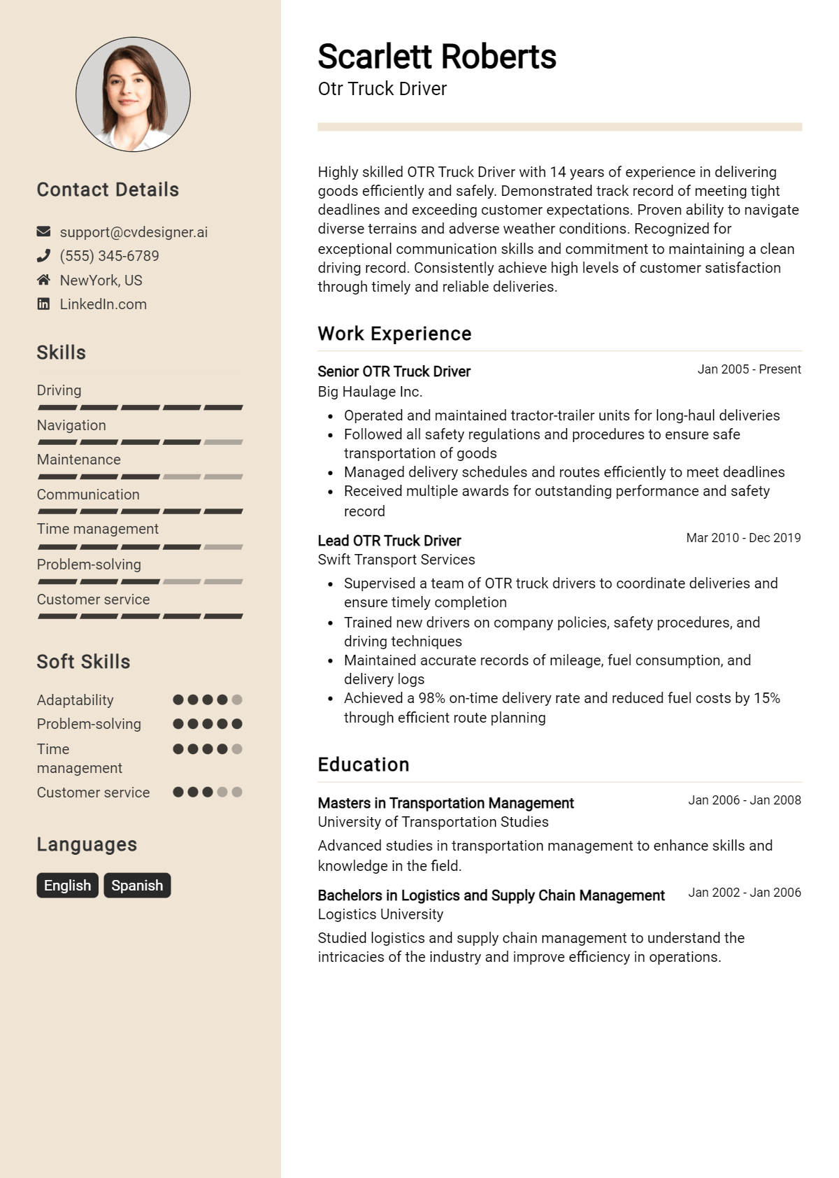 22 Otr Truck Driver Resume Examples for 2026: Expert Tips & Templates Preview