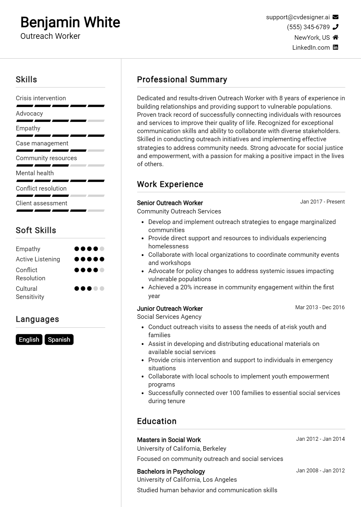 Outreach Worker Resume Example for 2026: Effective CV Writing Tips Preview
