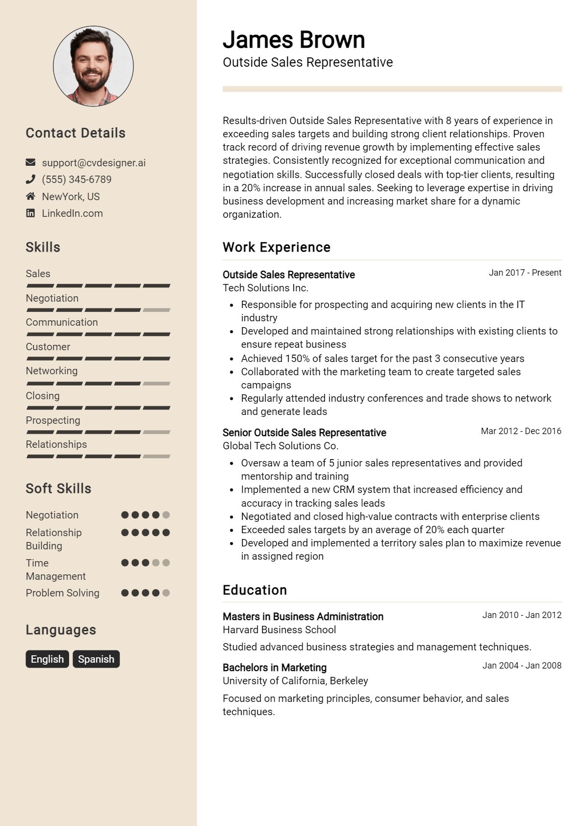 Outside Sales Representative Resume Example for 2026: Expert Tips Preview