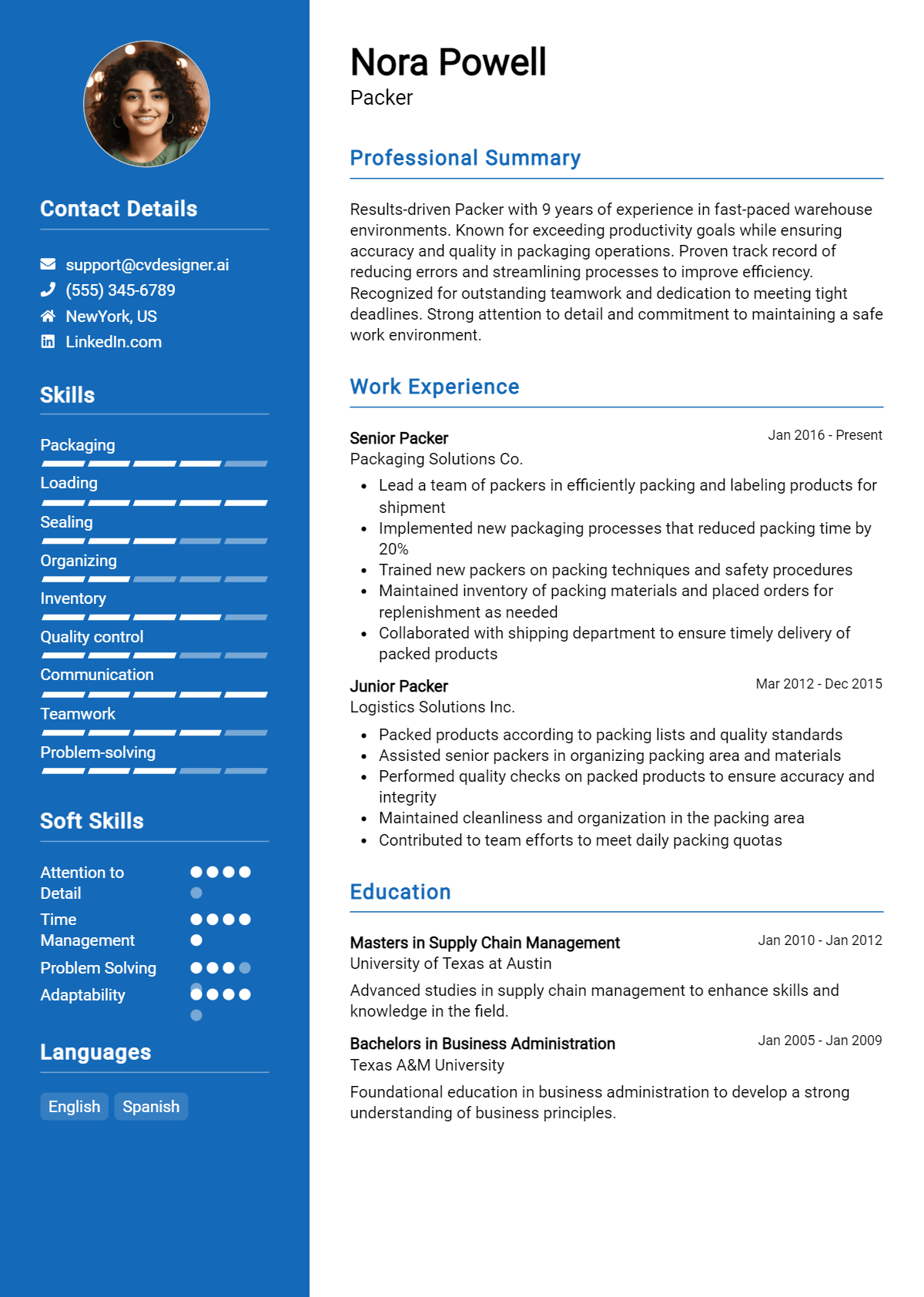 Packer Resume Example for 2026: Best Formatting Tips Preview