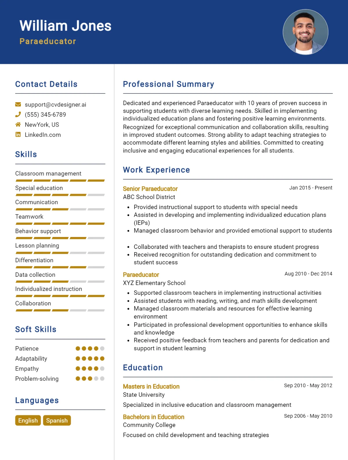 Paraeducator CV Example For 2026: Top Tips & Samples Preview