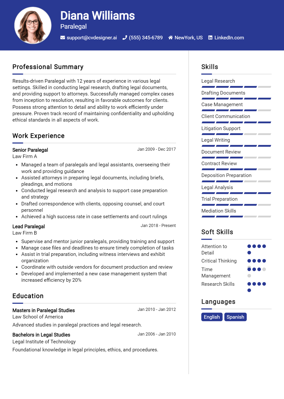 Paralegal Resume Example for 2026: Tips & Templates Preview