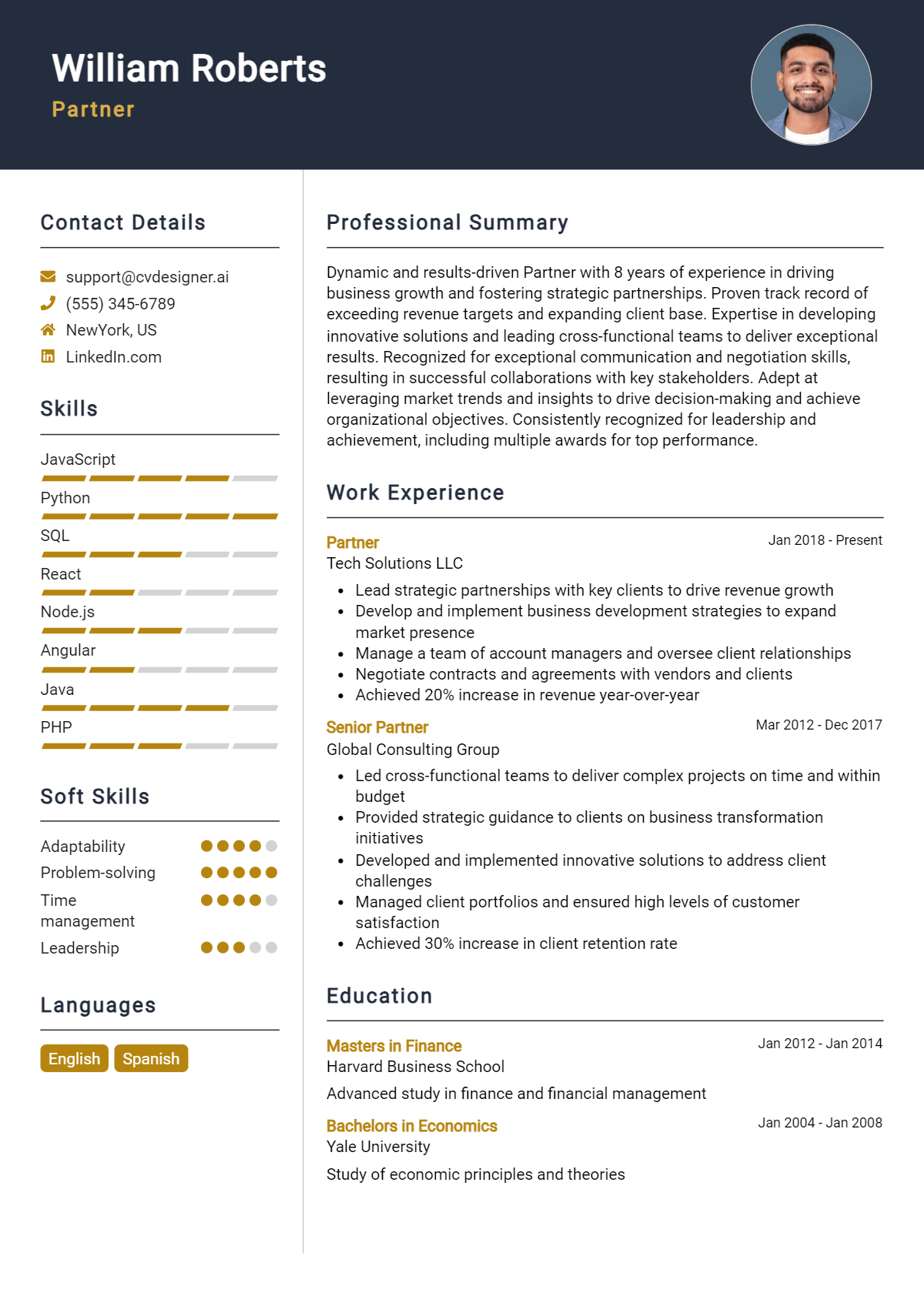 Partner Resume Example for 2026: Best Tips Preview