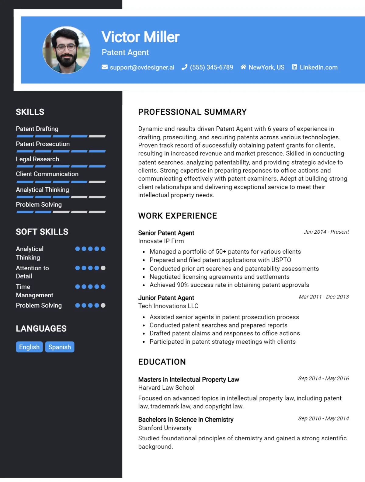 Patent Agent CV Example For 2026: Samples & Best Practices Preview