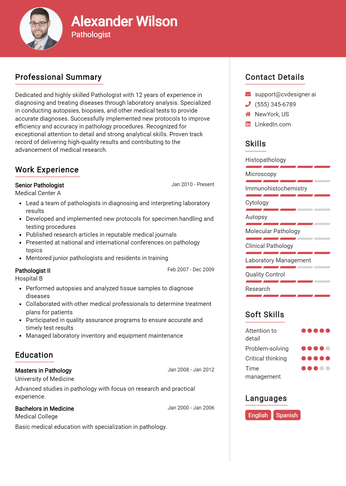 Pathologist Resume Example for 2026: Free Downloadable Templates Preview