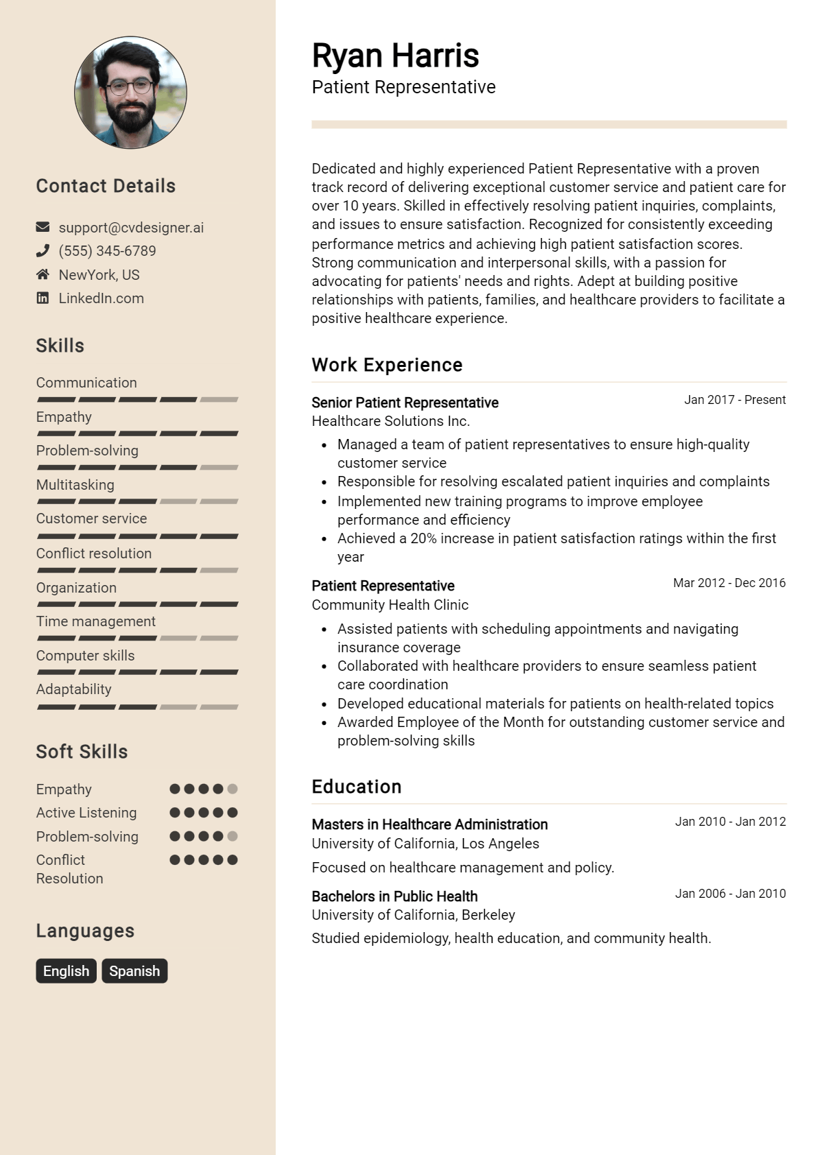 Patient Representative Resume Example for 2026: Free Downloadable Templates Preview