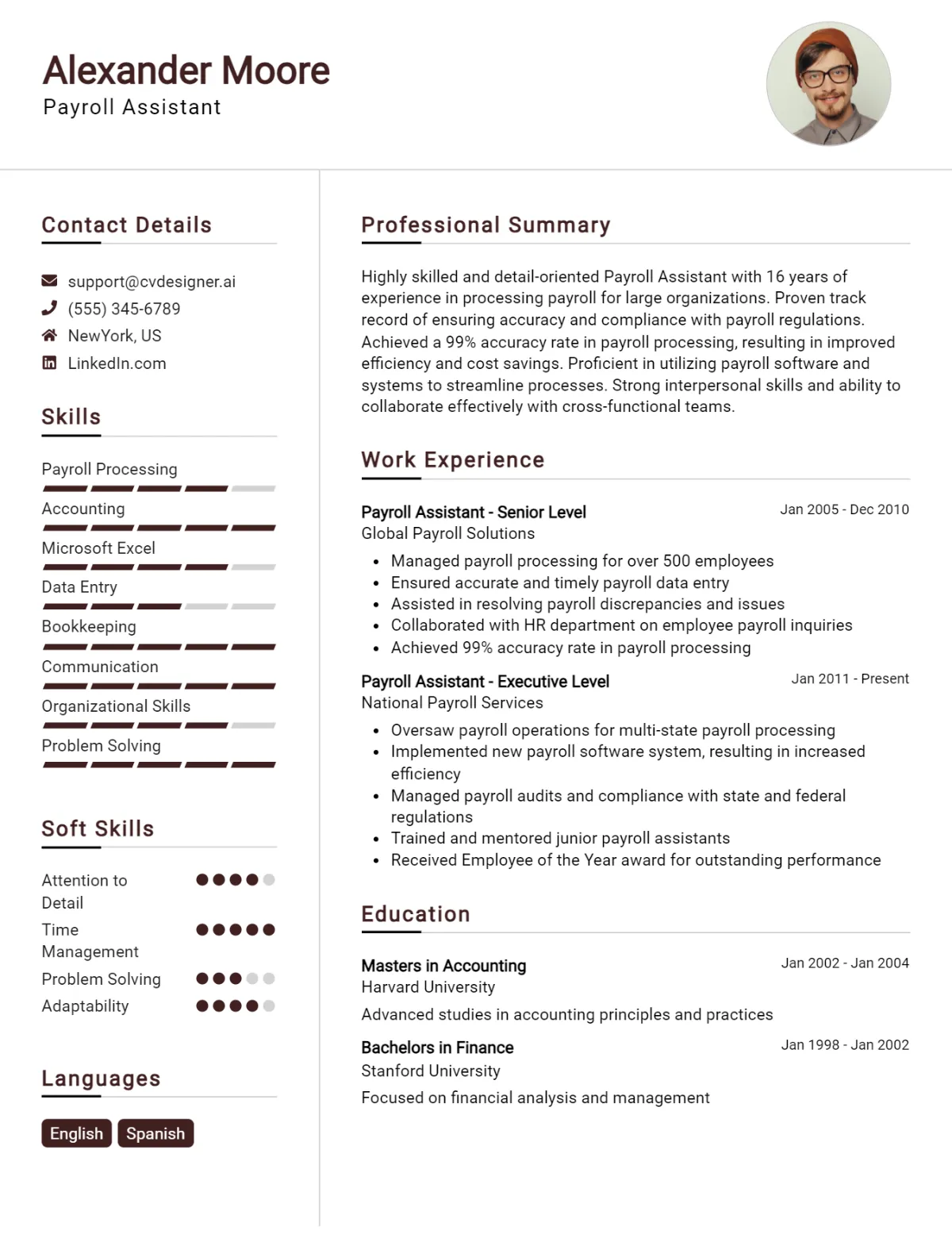 Payroll Assistant CV Example For 2026: Strategies & Templates Preview