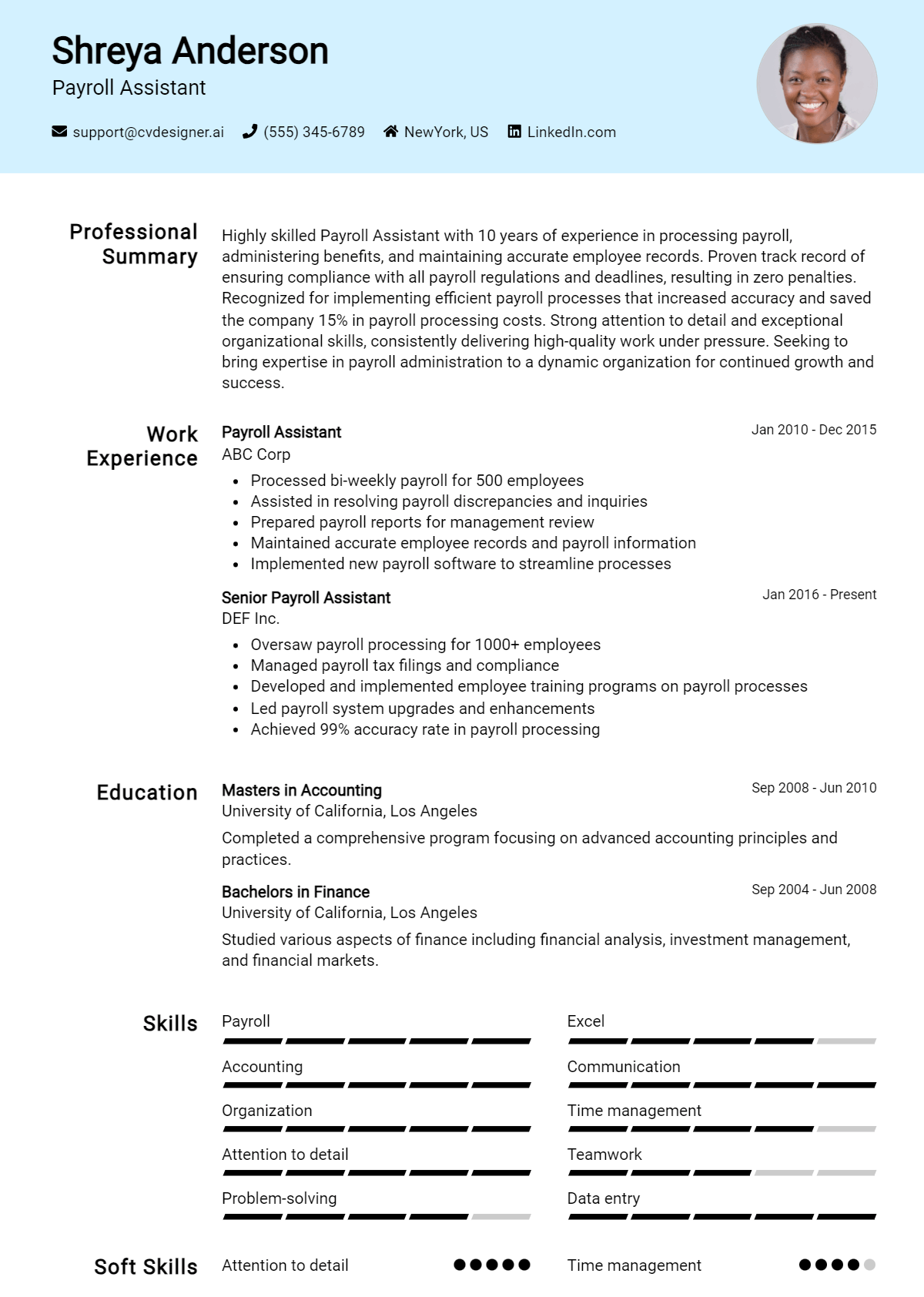 Payroll Assistant Resume Example for 2026: How to Create a Professional CV Preview