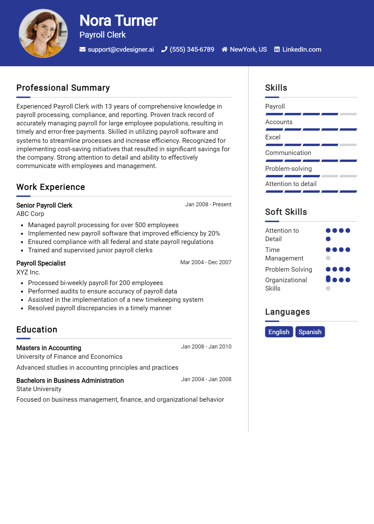 6 Payroll Clerk Resume Examples for 2026: Samples & Best Practices Preview