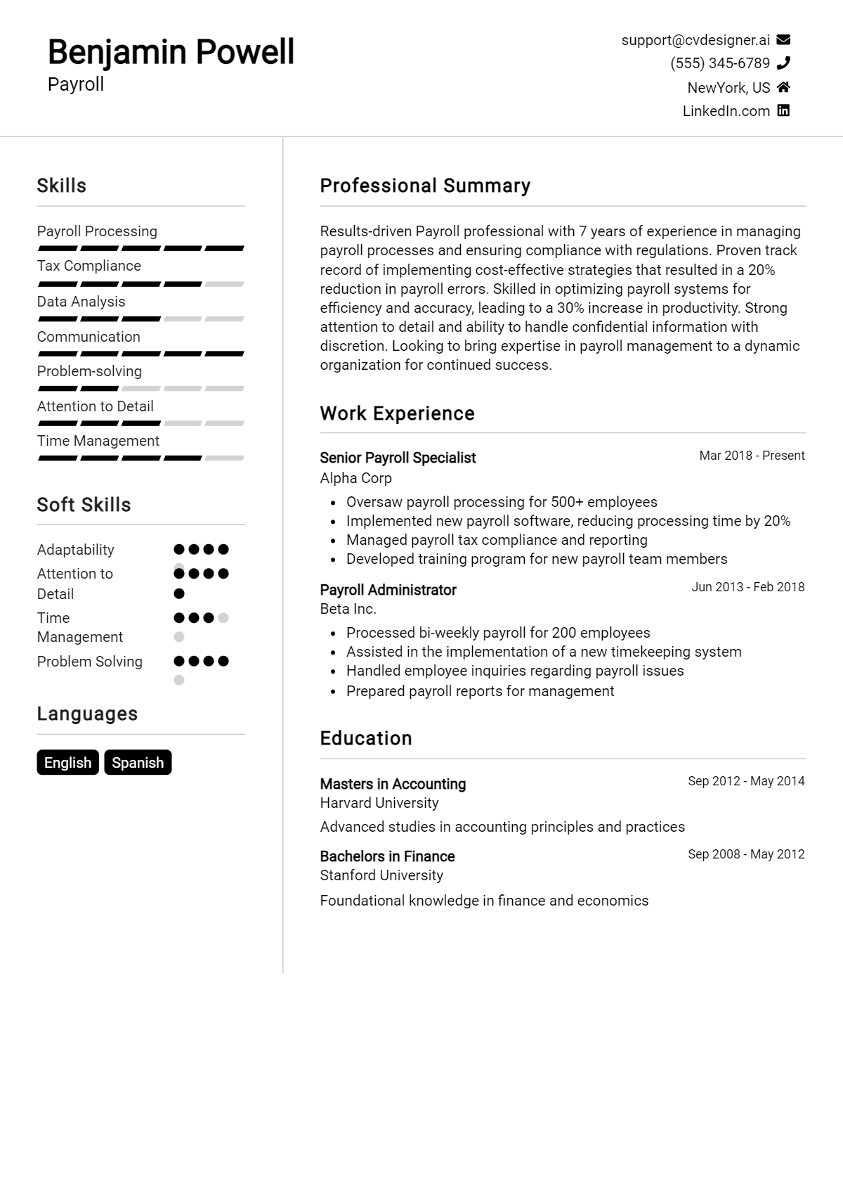 Payroll Resume Example for 2026: Tips & Templates Preview