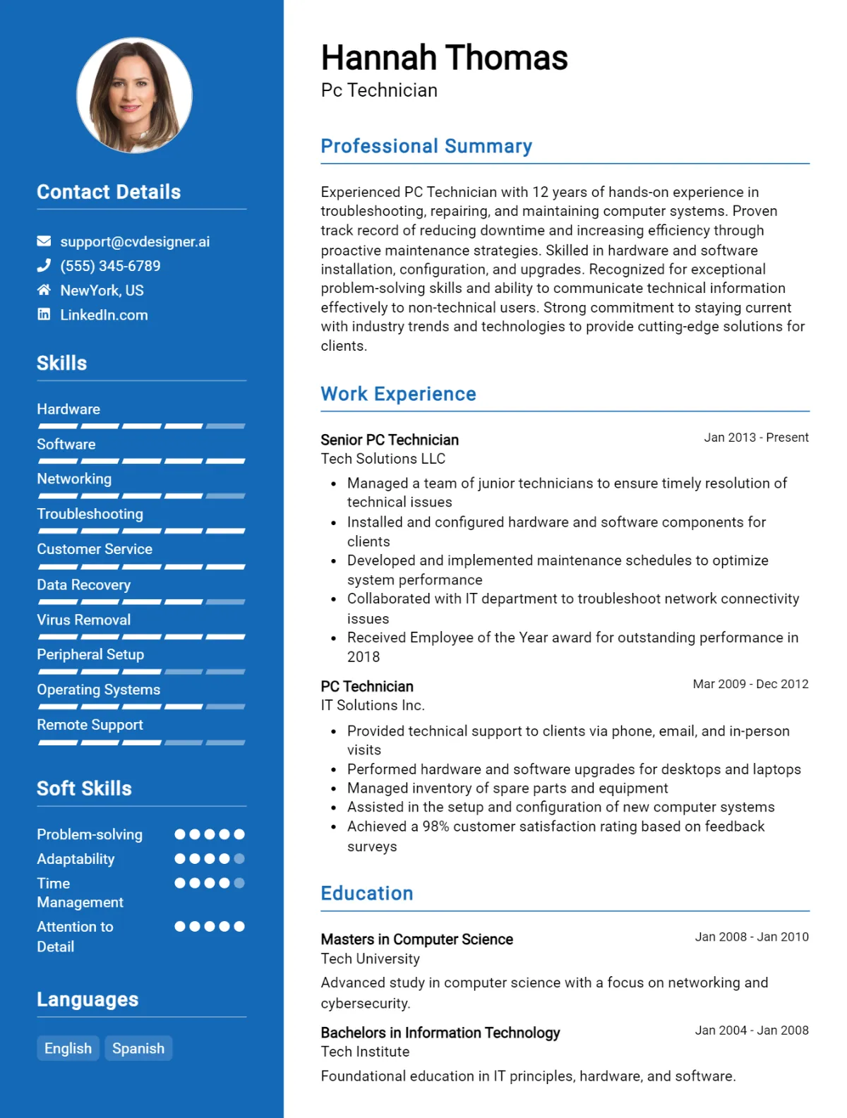 PC Technician CV Example For 2026: Best Formatting Tips Preview