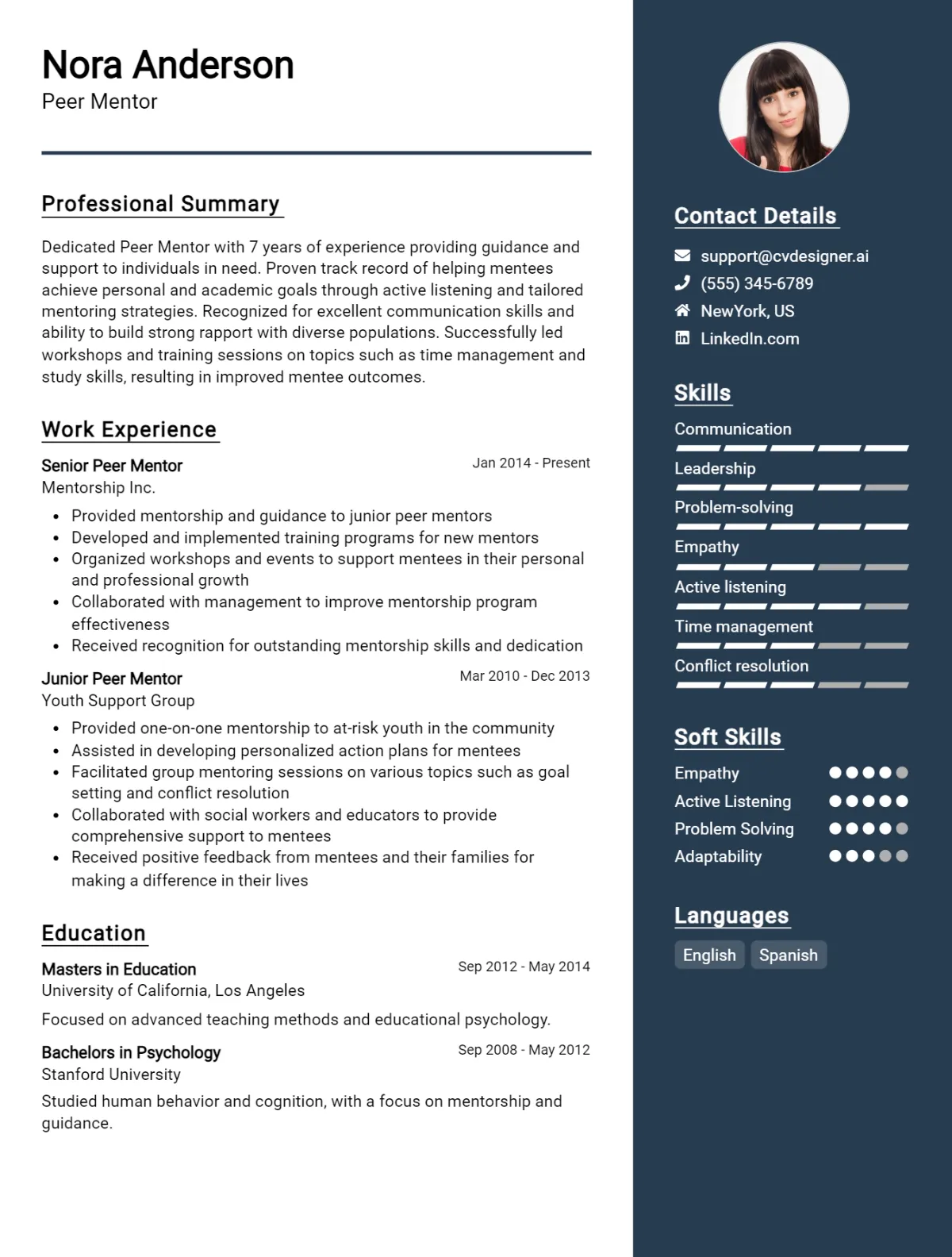 Peer Mentor CV Example For 2026: Tips & Templates Preview
