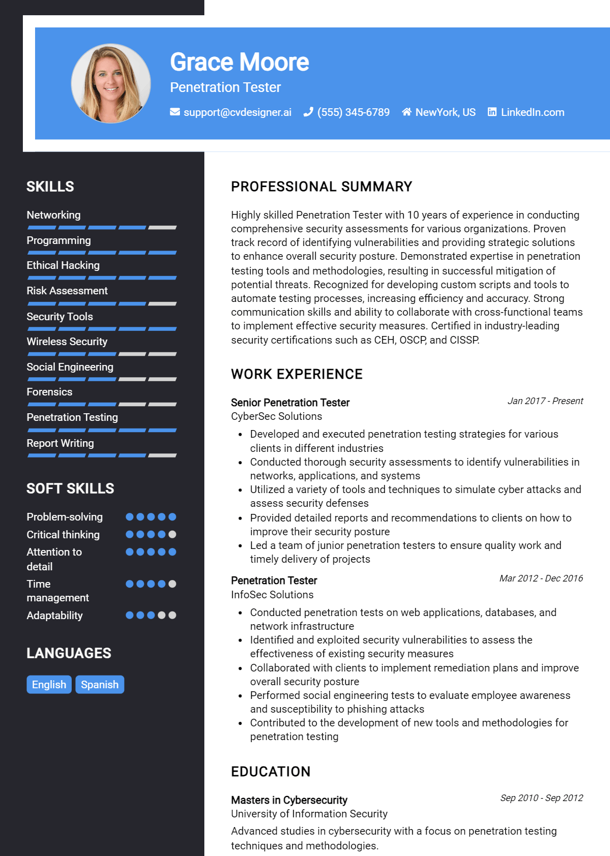 Penetration Tester Resume Example for 2026: Best Tips Preview