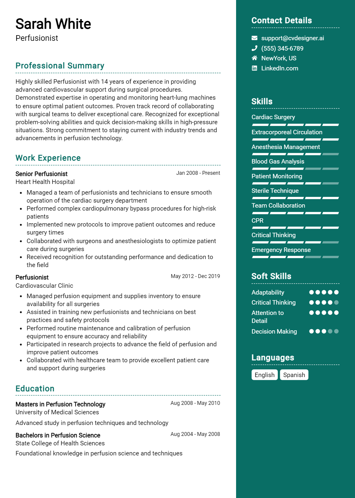 Perfusionist Resume Example for 2026: Proven Tips & Templates Preview