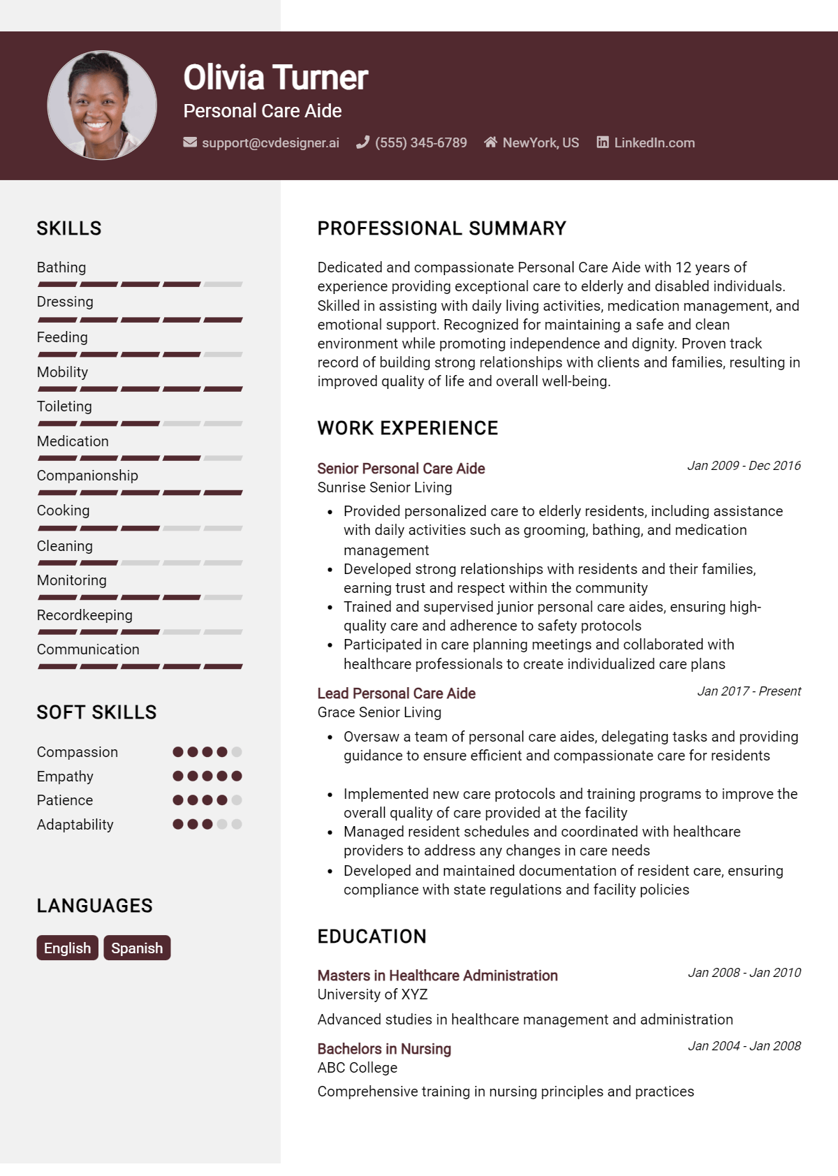 Personal Care Aide Resume Example for 2026: Ultimate Guide Preview