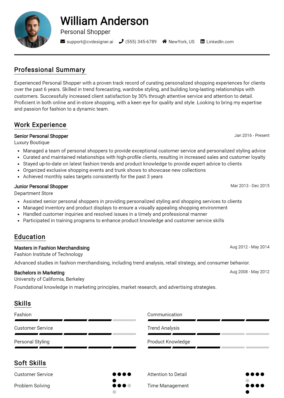Personal Shopper Resume Example for 2026: Tips to Stand Out Preview
