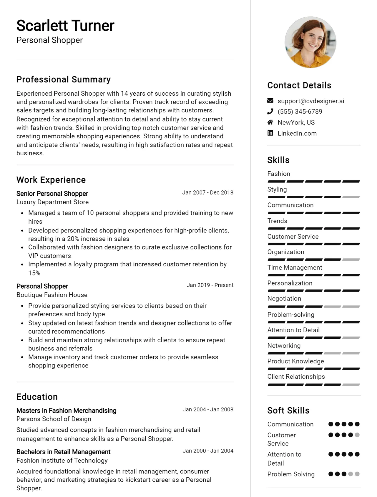 Personal Shopper CV Example For 2026: Effective CV Writing Tips Preview