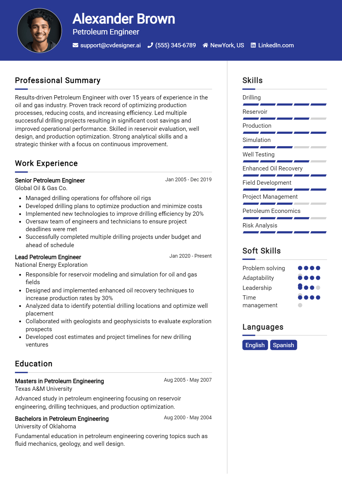 Petroleum Engineer Resume Example for 2026: Strategies & Templates Preview