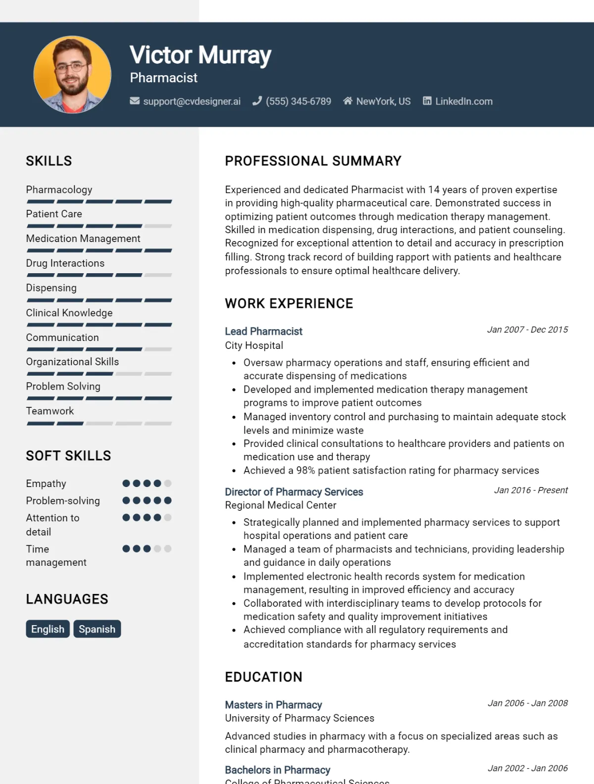 Pharmacist CV Example For 2026: Best Formatting Tips Preview