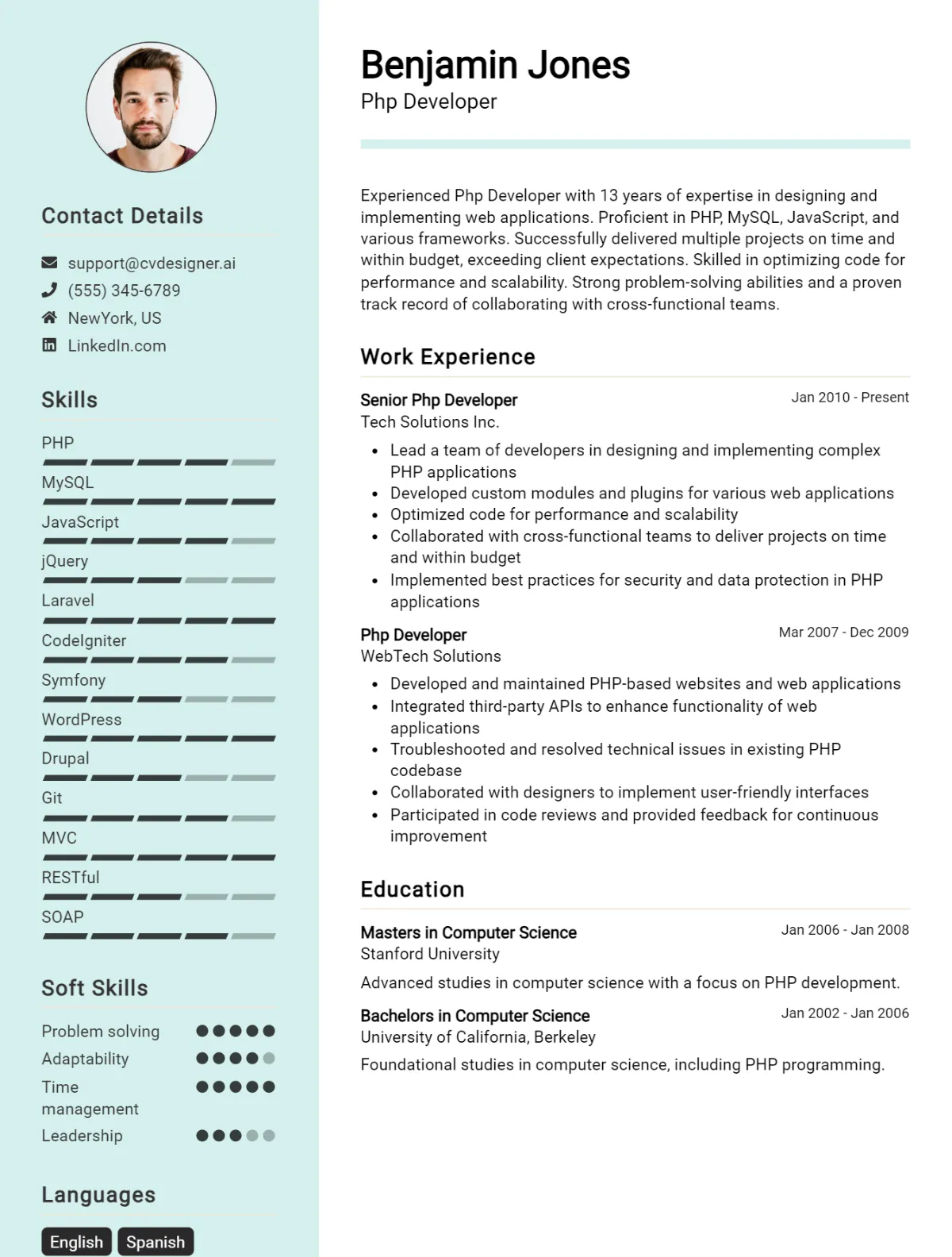 7 PHP Developer CV Examples and Templates For 2026 Preview