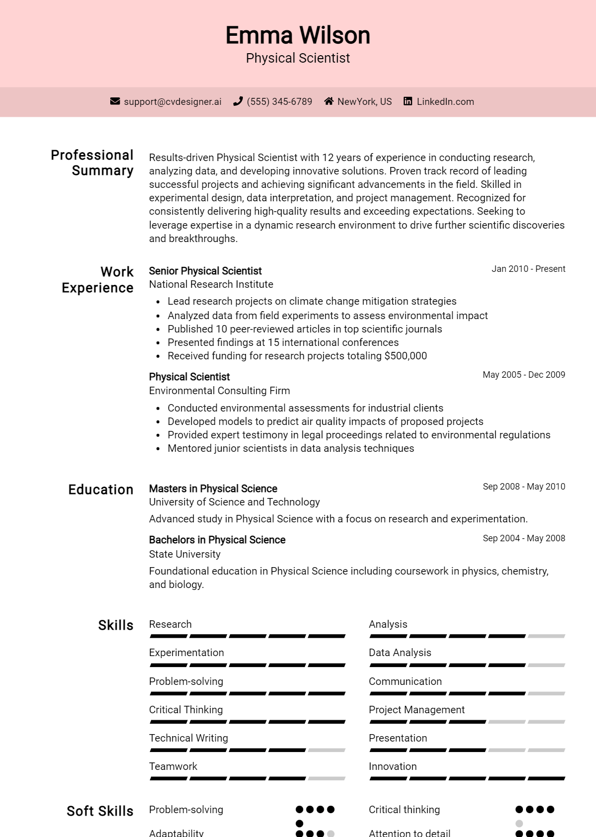 9 Physical Scientist Resume Examples for 2026: Examples & Free Templates Preview