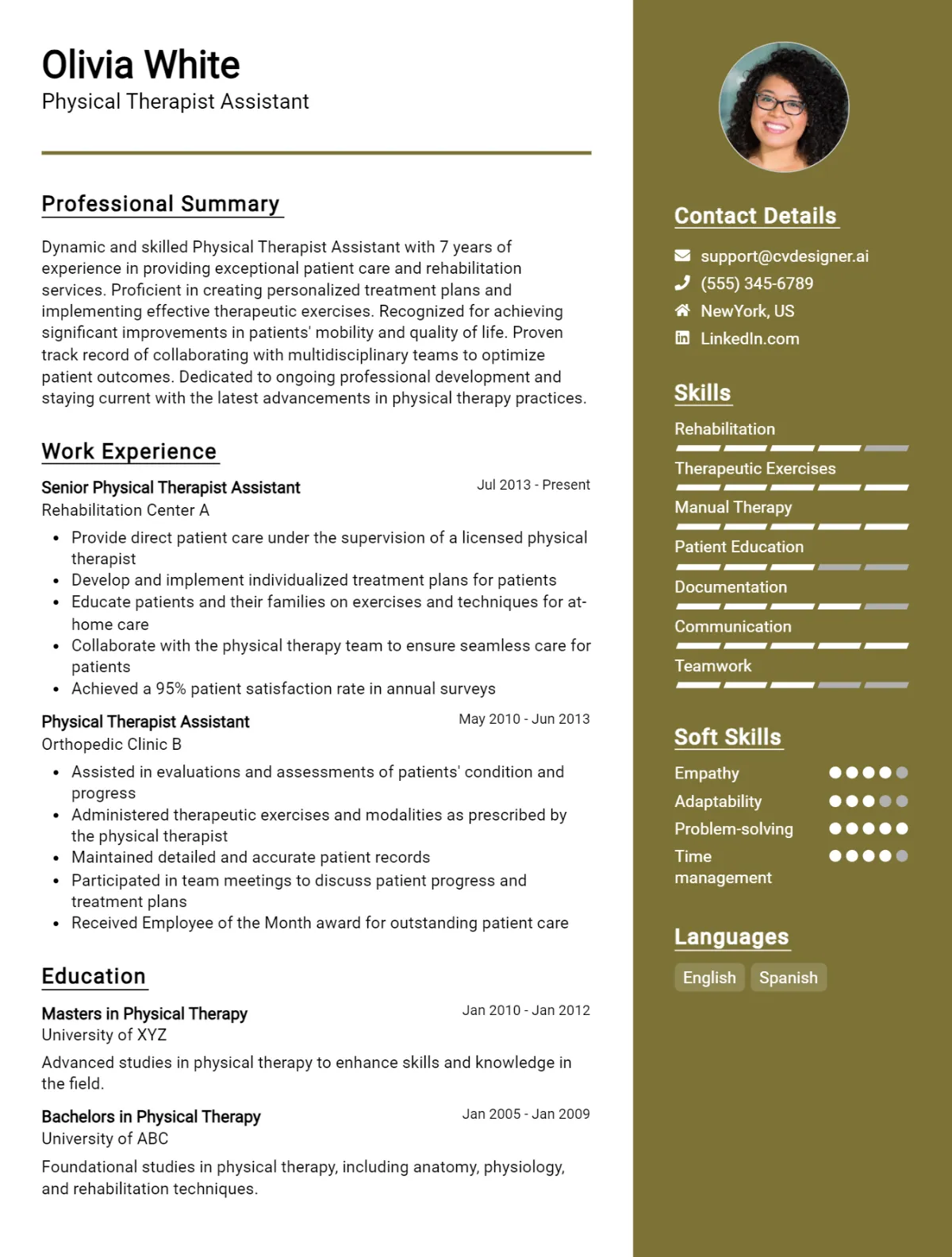 Physical Therapist Assistant CV Example For 2026: Best Formatting Tips Preview