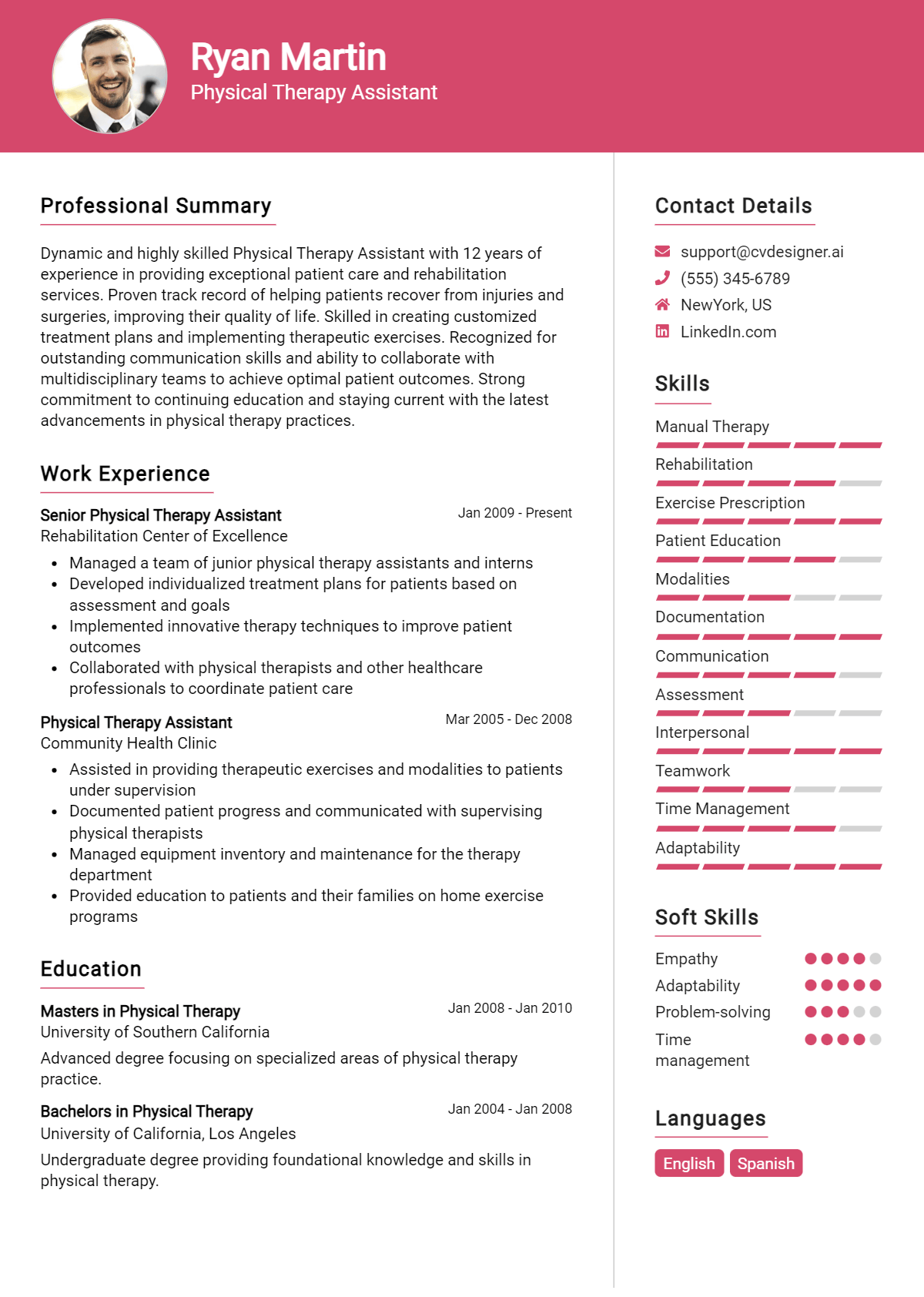 Physical Therapy Assistant Resume Example for 2026: Best Tips & Templates Preview