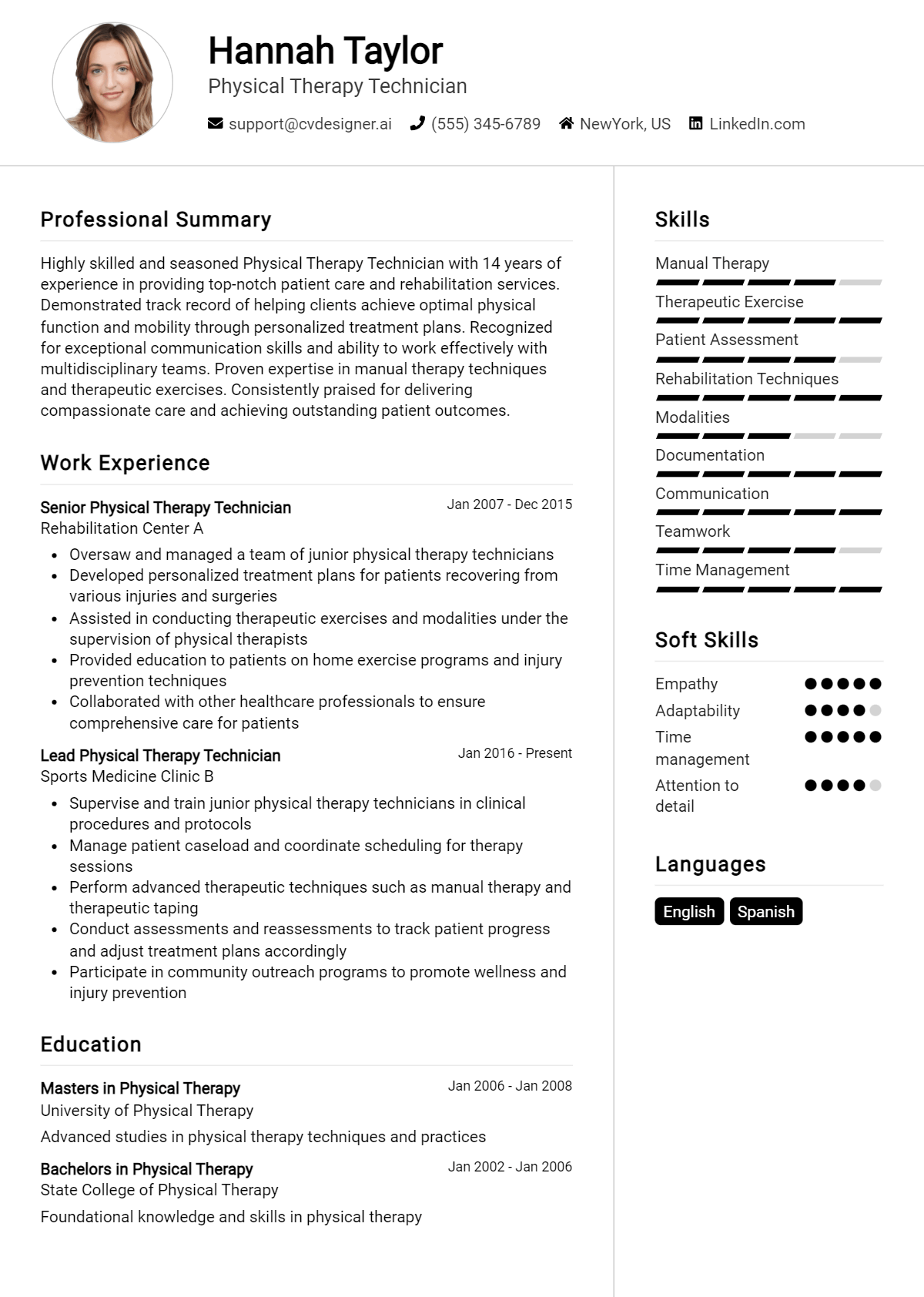Physical Therapy Technician Resume Example for 2026: Ultimate Guide Preview