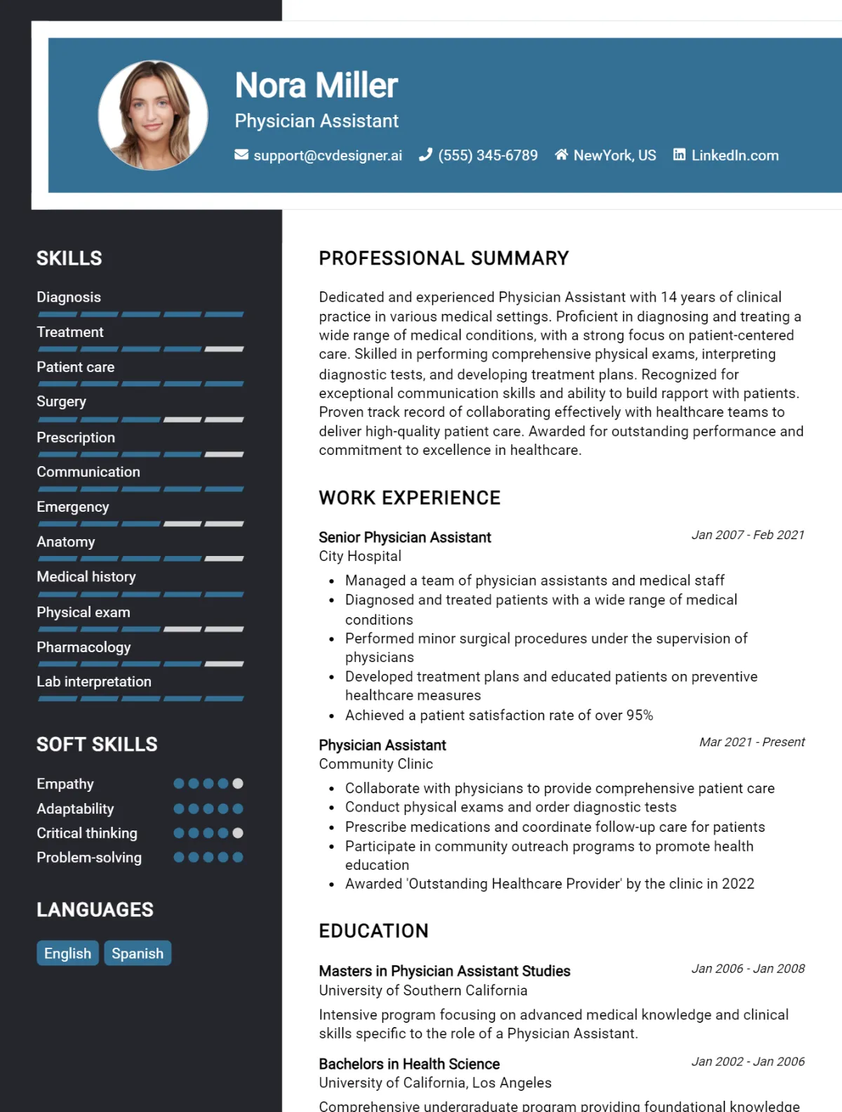Physician Assistant CV Example For 2026: Tips to Stand Out Preview