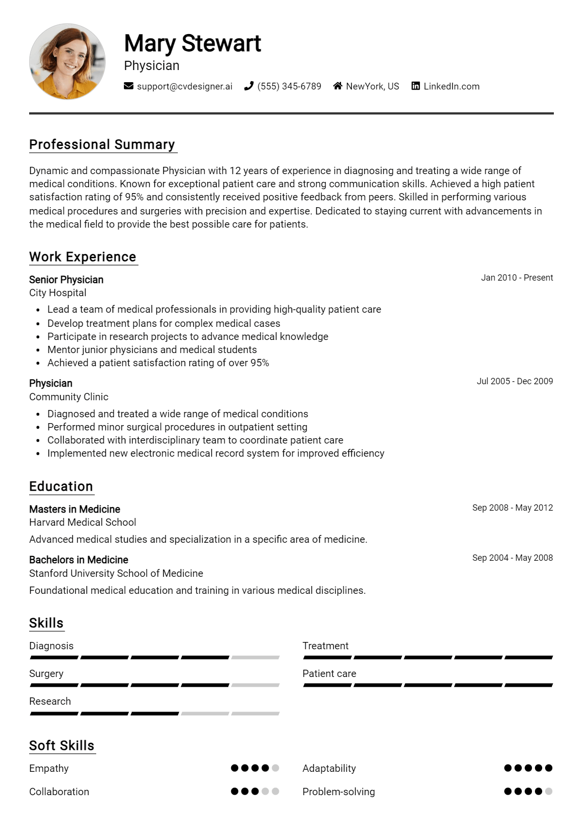 Physician Resume Example for 2026: Free Downloadable Templates Preview