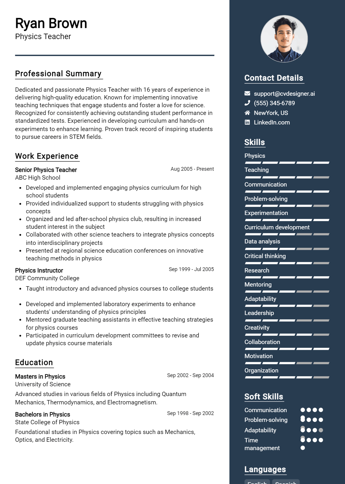 Physics Teacher Resume Example for 2026: Best Writing Guide Preview