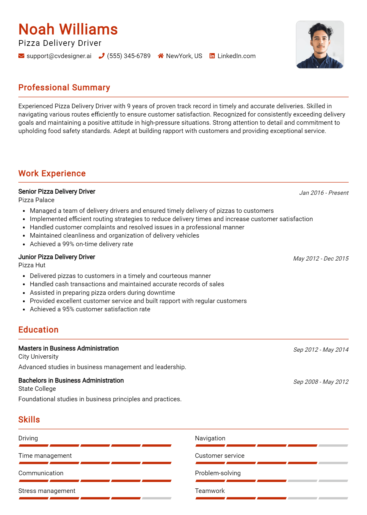 Pizza Delivery Driver Resume Example for 2026: Proven Tips & Templates Preview