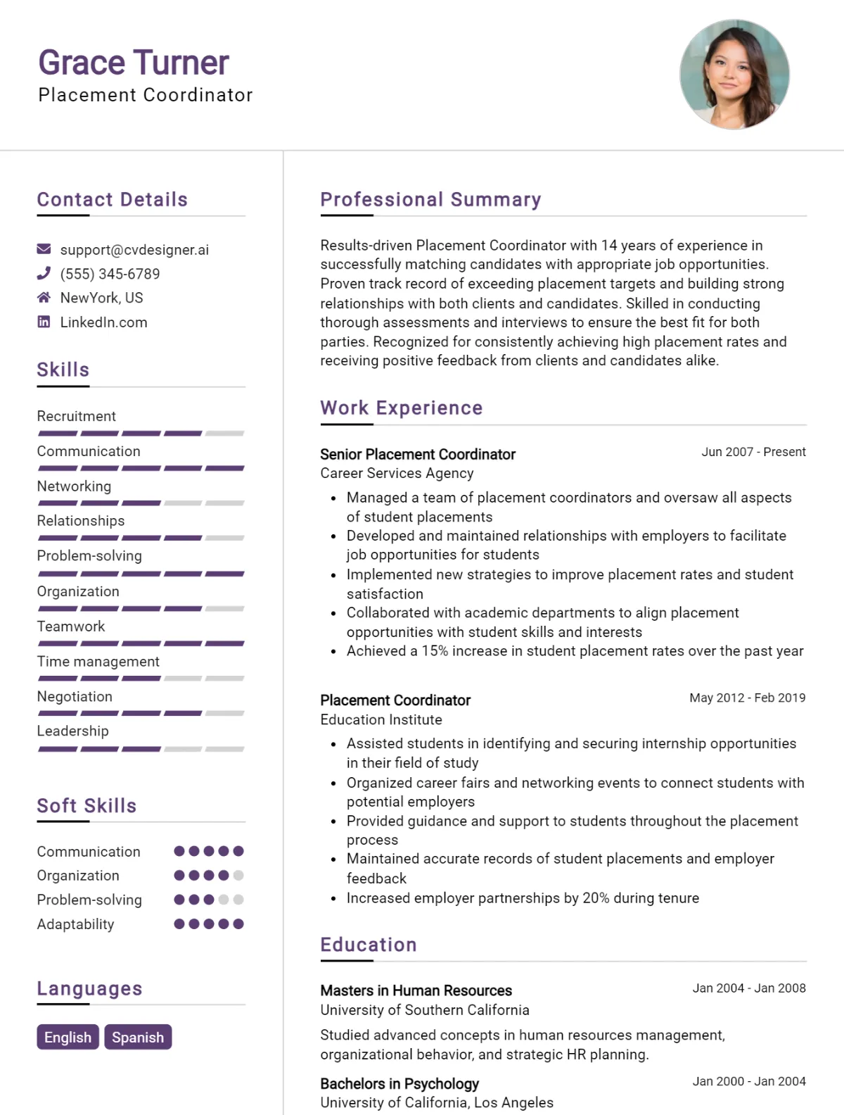 Placement Coordinator CV Example For 2026: Strategies & Templates Preview
