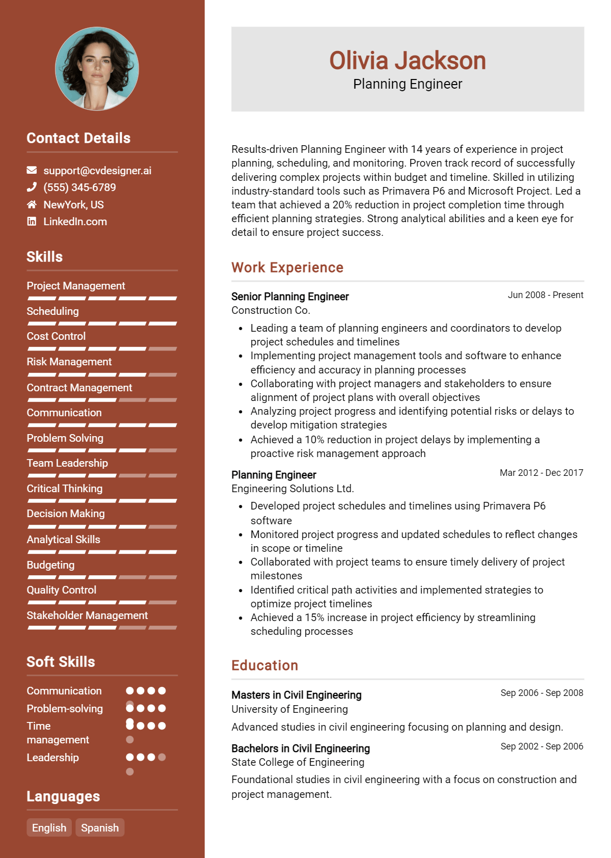 Planning Engineer Resume Example for 2026: Best Formatting Tips Preview