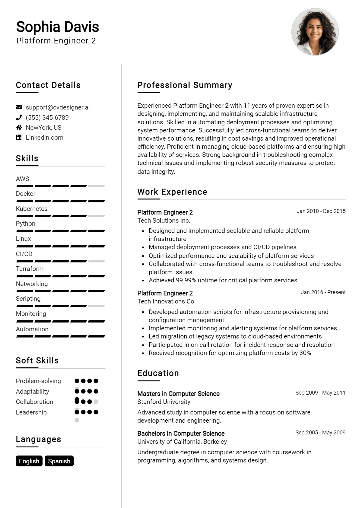 Platform Engineer Resume Example for 2026: Top Templates Preview